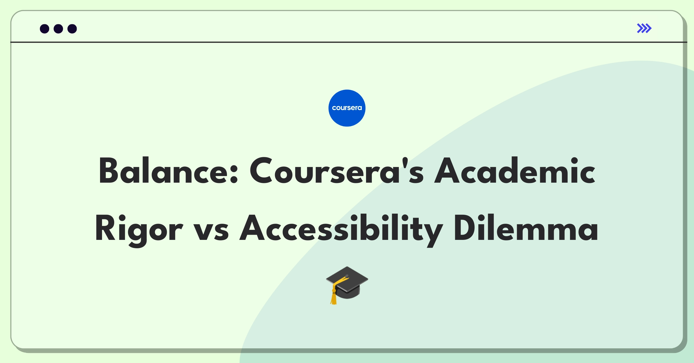 Product Management Trade-off Question: Balancing academic standards with accessibility in online education platforms