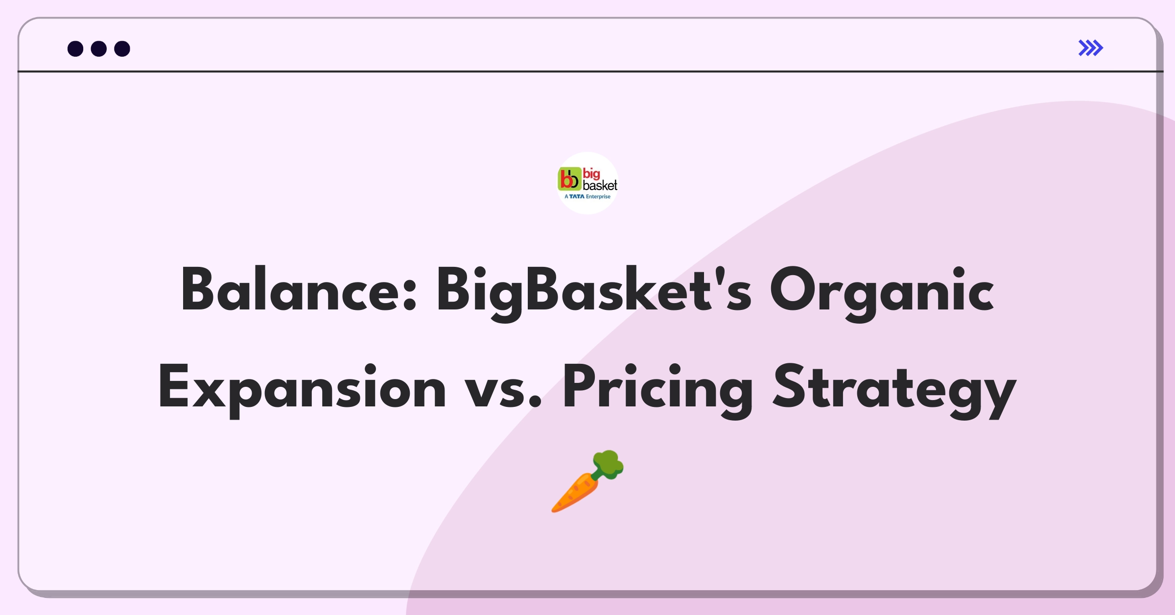 Product Management Trade-off Question: BigBasket organic product range expansion versus customer pricing considerations