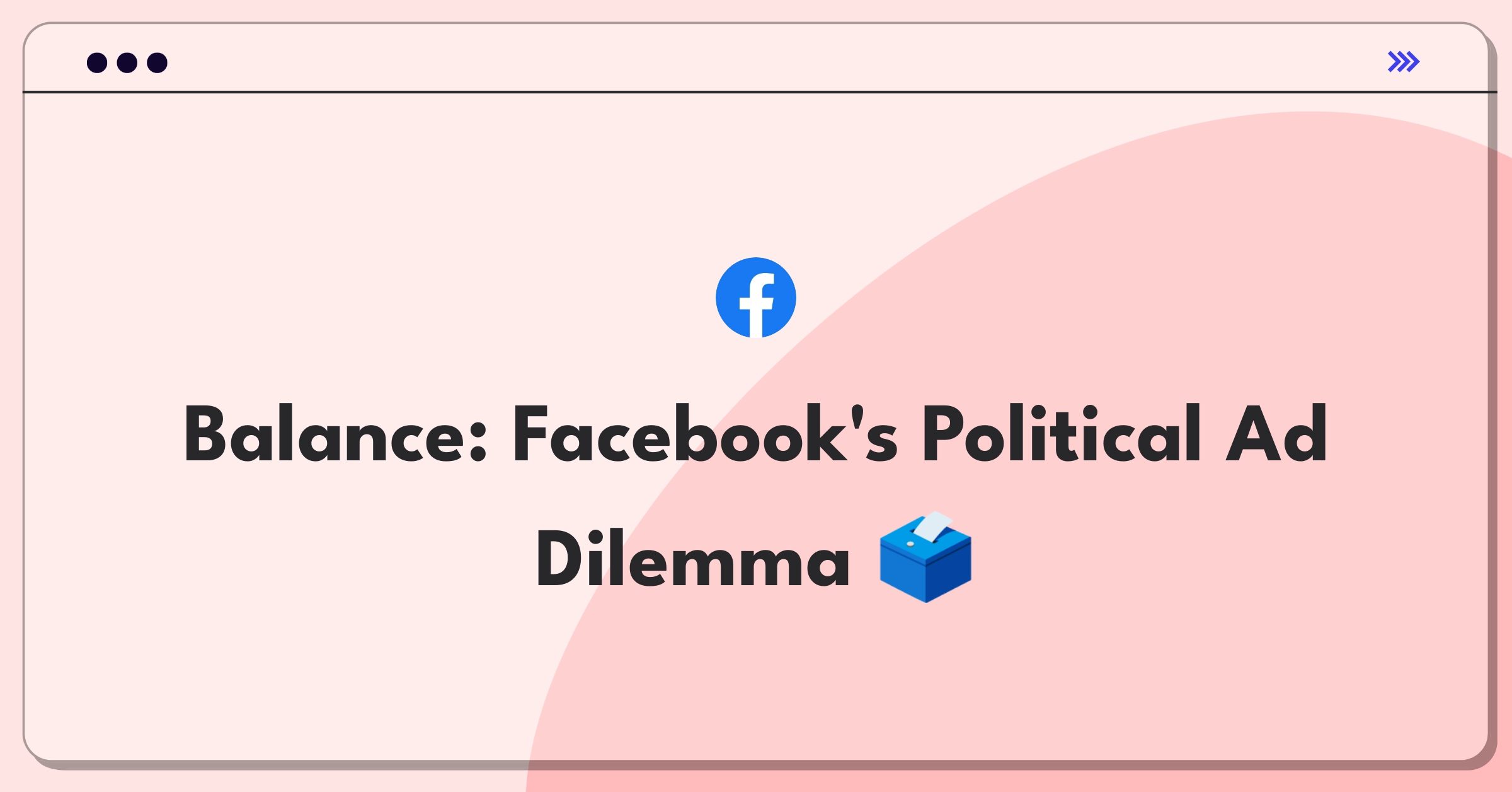 Product Management Trade-off Question: Facebook political advertising policy decision framework