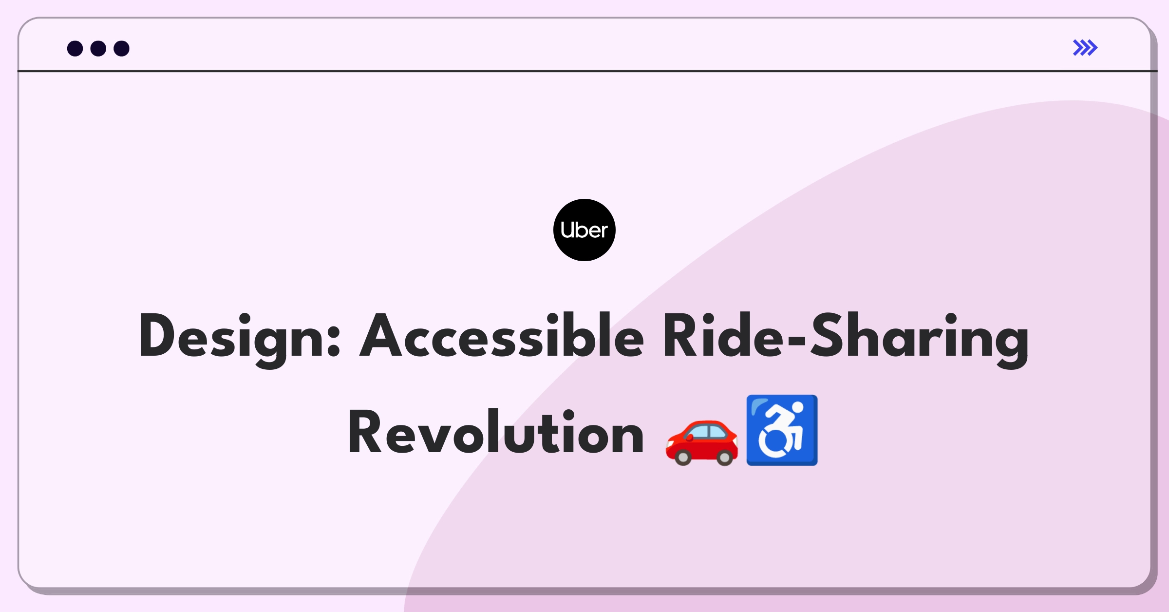 Product Management Design Question: Conceptualizing an accessible car-sharing app for disabled users, similar to Uber