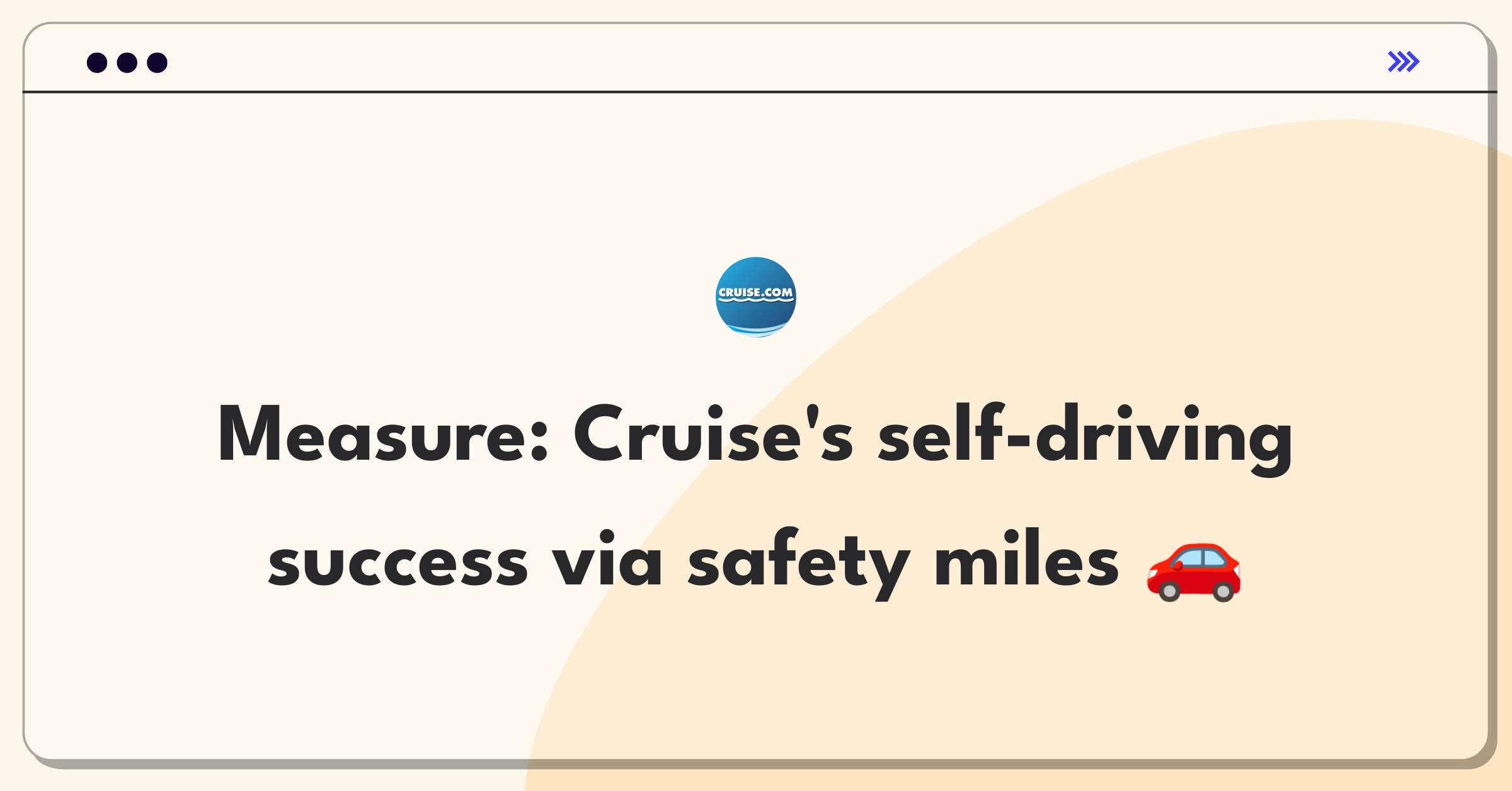 Product Management Metrics Question: Measuring success of autonomous driving technology for Cruise