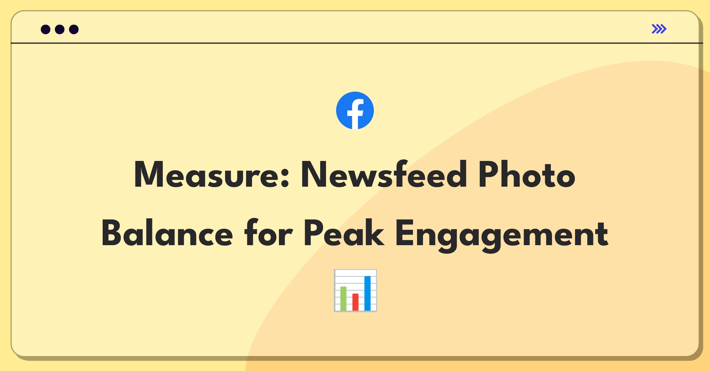 Product Management Metrics Question: Optimizing Facebook newsfeed photo content for user engagement