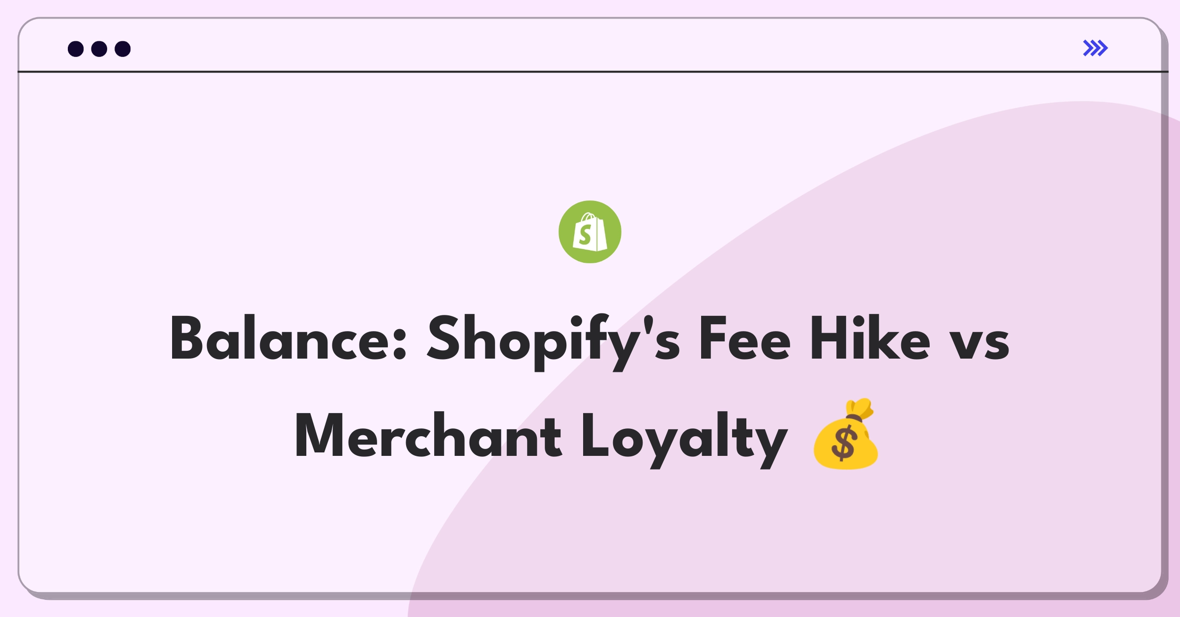 Product Management Trade-off Question: Shopify transaction fee increase balancing revenue growth and merchant retention