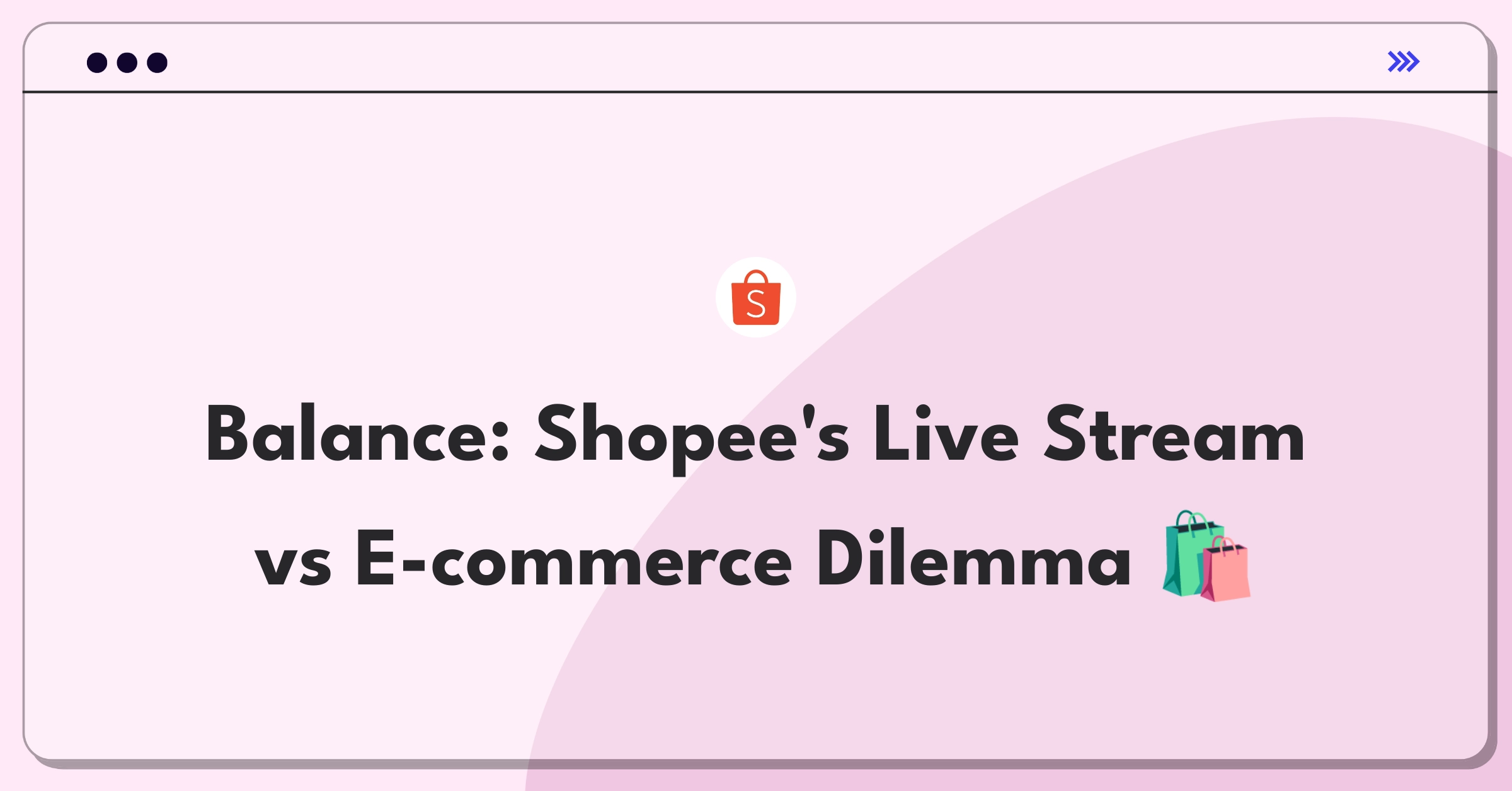 Product Management Trade-off Question: Shopee weighing investment in live streaming against traditional e-commerce enhancements