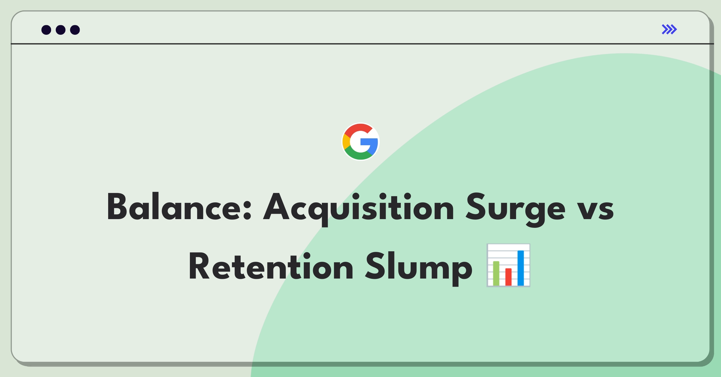 Product Management Trade-off Question: High user acquisition contrasted with low retention rates graph