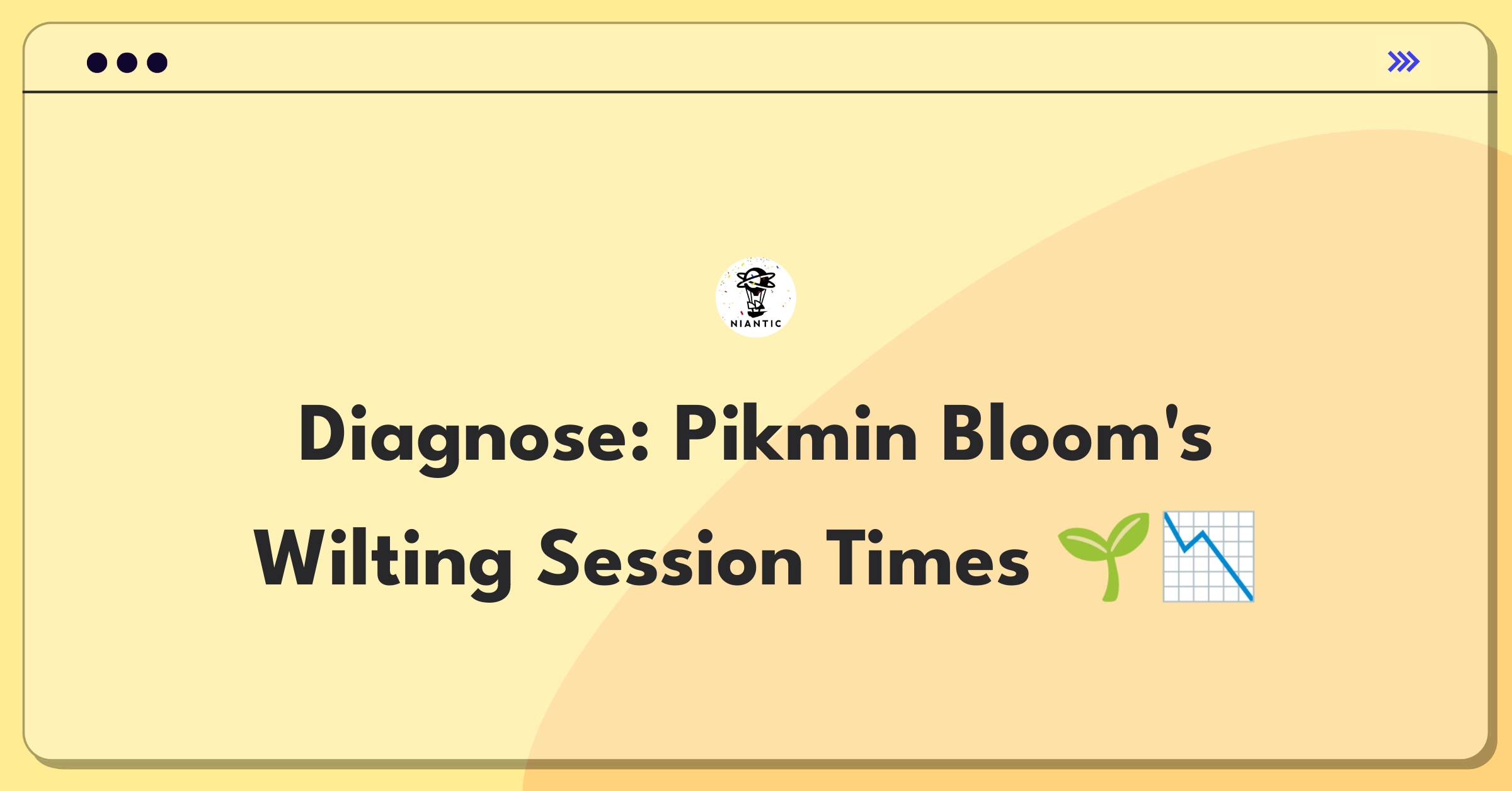 Product Management Root Cause Analysis Question: Investigating decreased user engagement in Niantic's AR game Pikmin Bloom