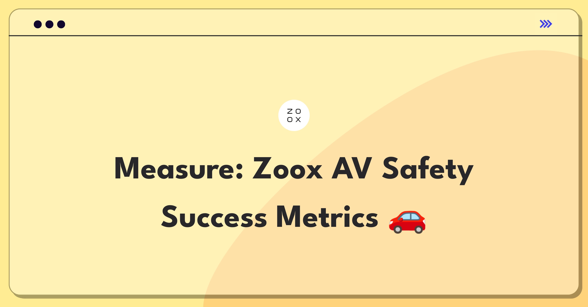 Product Management Metrics Question: Defining success for Zoox's autonomous vehicle safety protocols