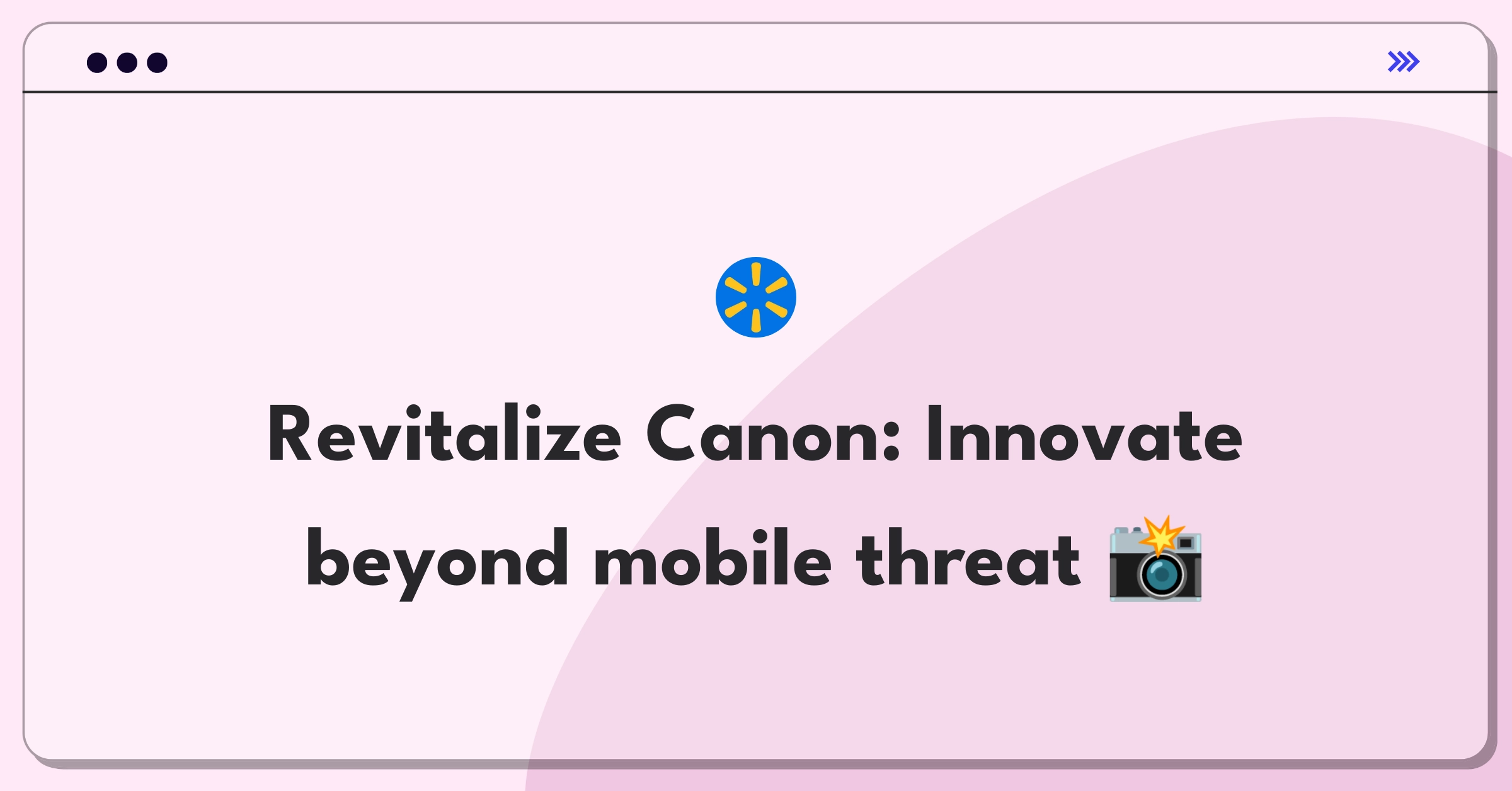 Product Management Strategy Question: Canon camera market share decline due to smartphone competition