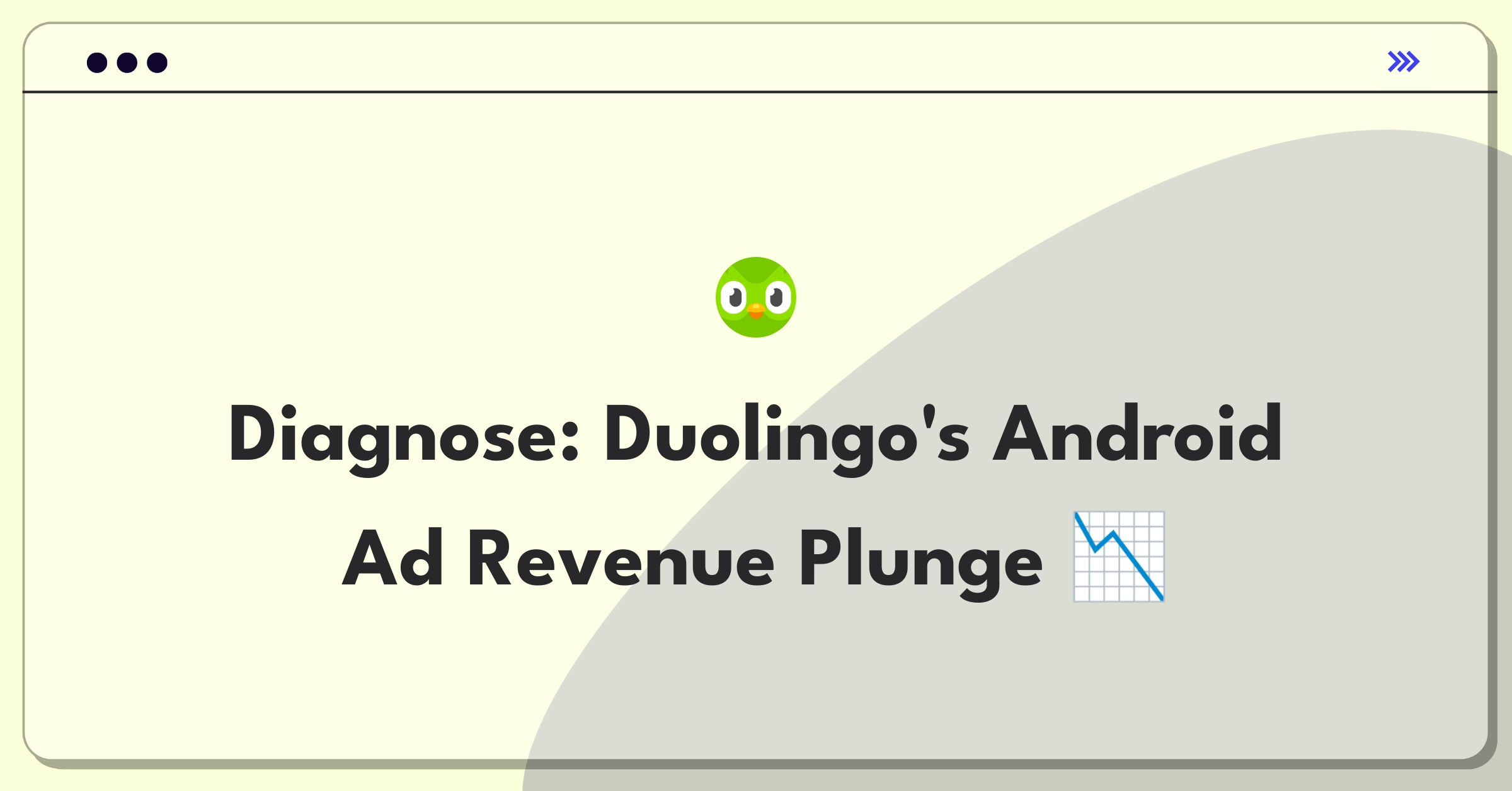 Product Management Root Cause Analysis Question: Investigating sudden ad revenue decrease in Duolingo's Android app