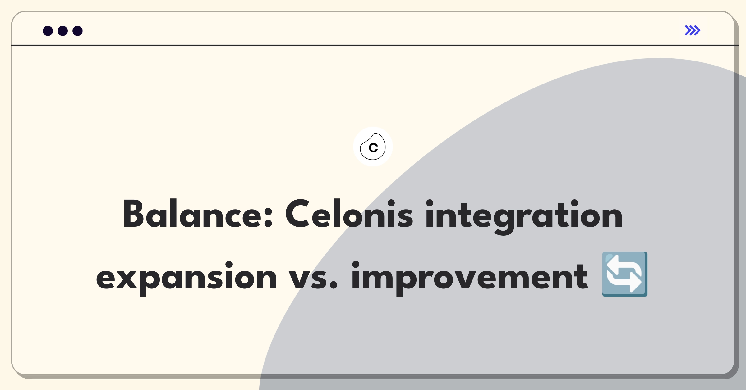 Product Management Trade-off Question: Celonis integration strategy balancing new additions and existing improvements