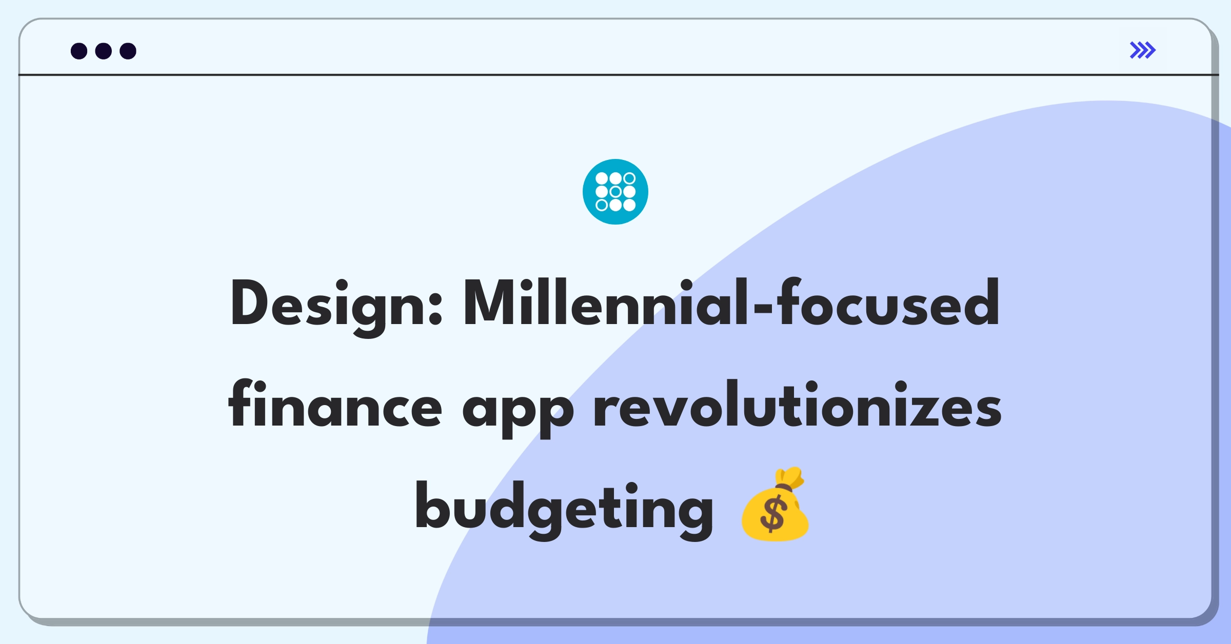 Product Management Design Question: Sketch of a smartphone with finance app interface tailored for millennials