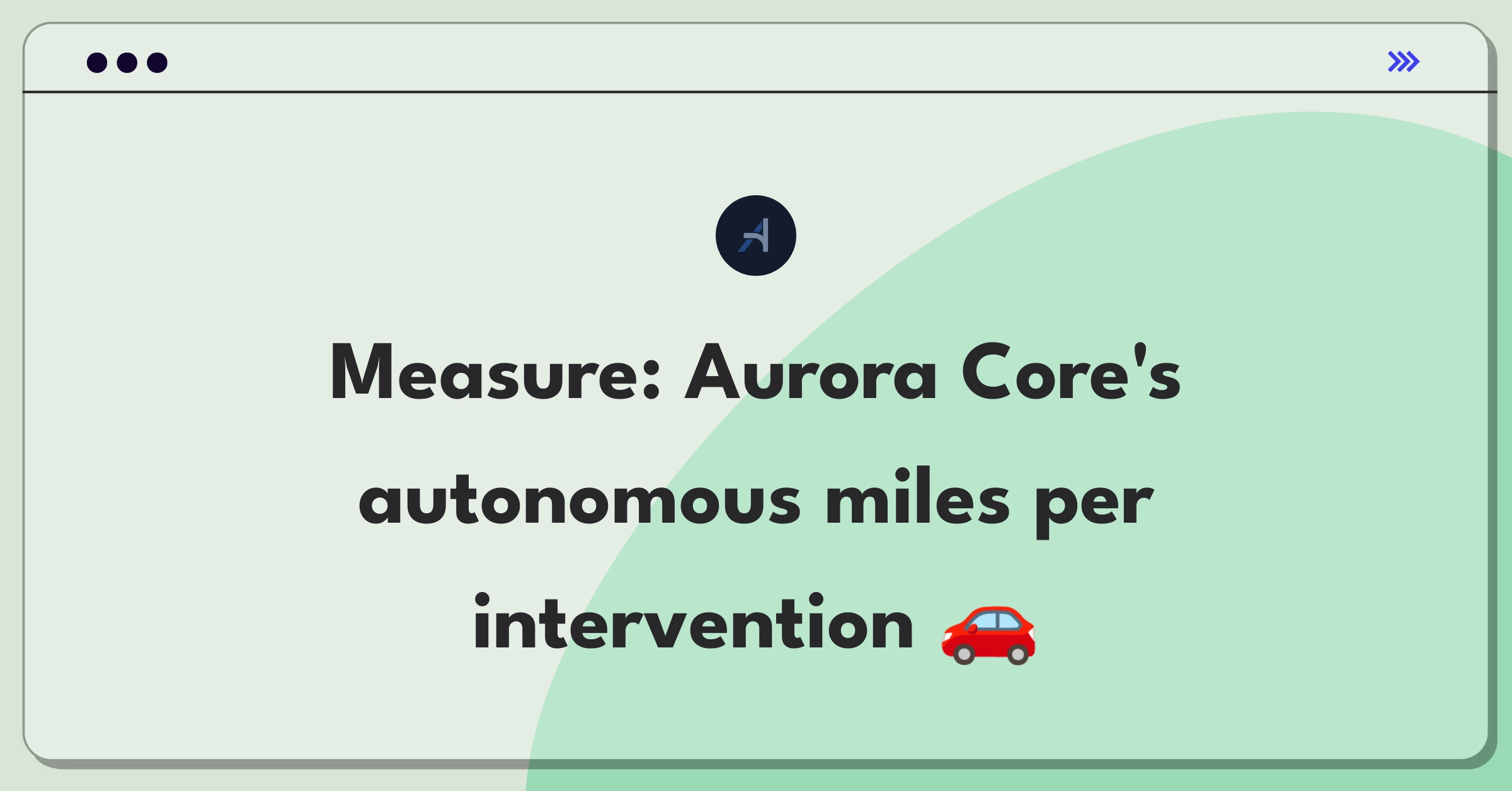 Product Management Analytics Question: Measuring success of Aurora's self-driving core feature using key metrics