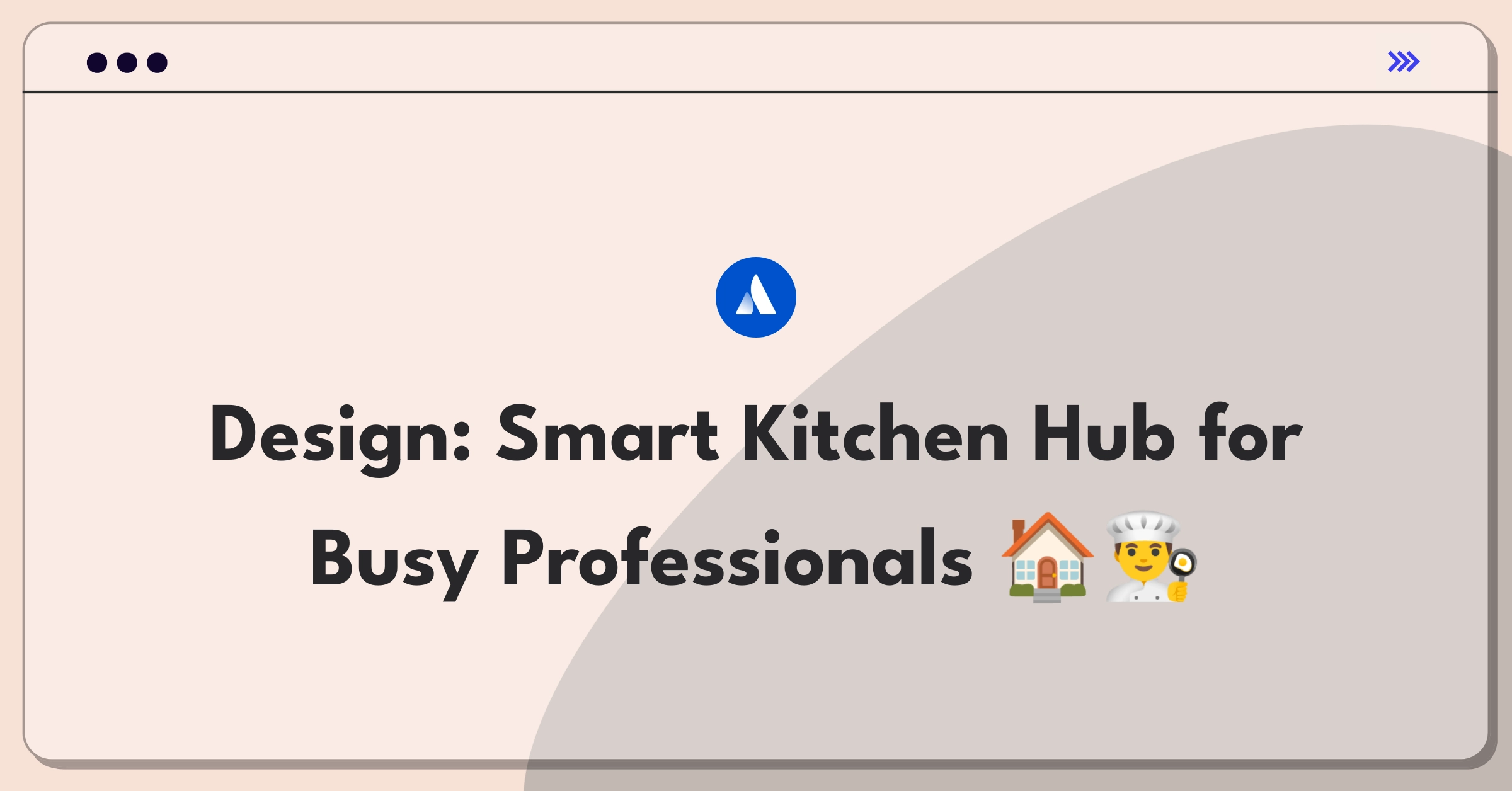 Product Management Design Question: Conceptual layout of an AI-powered smart kitchen with integrated appliances and prep station