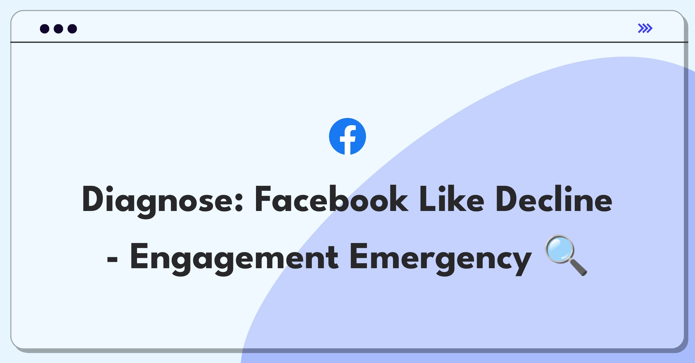 Product Management Root Cause Analysis Question: Facebook Like button with downward trend graph