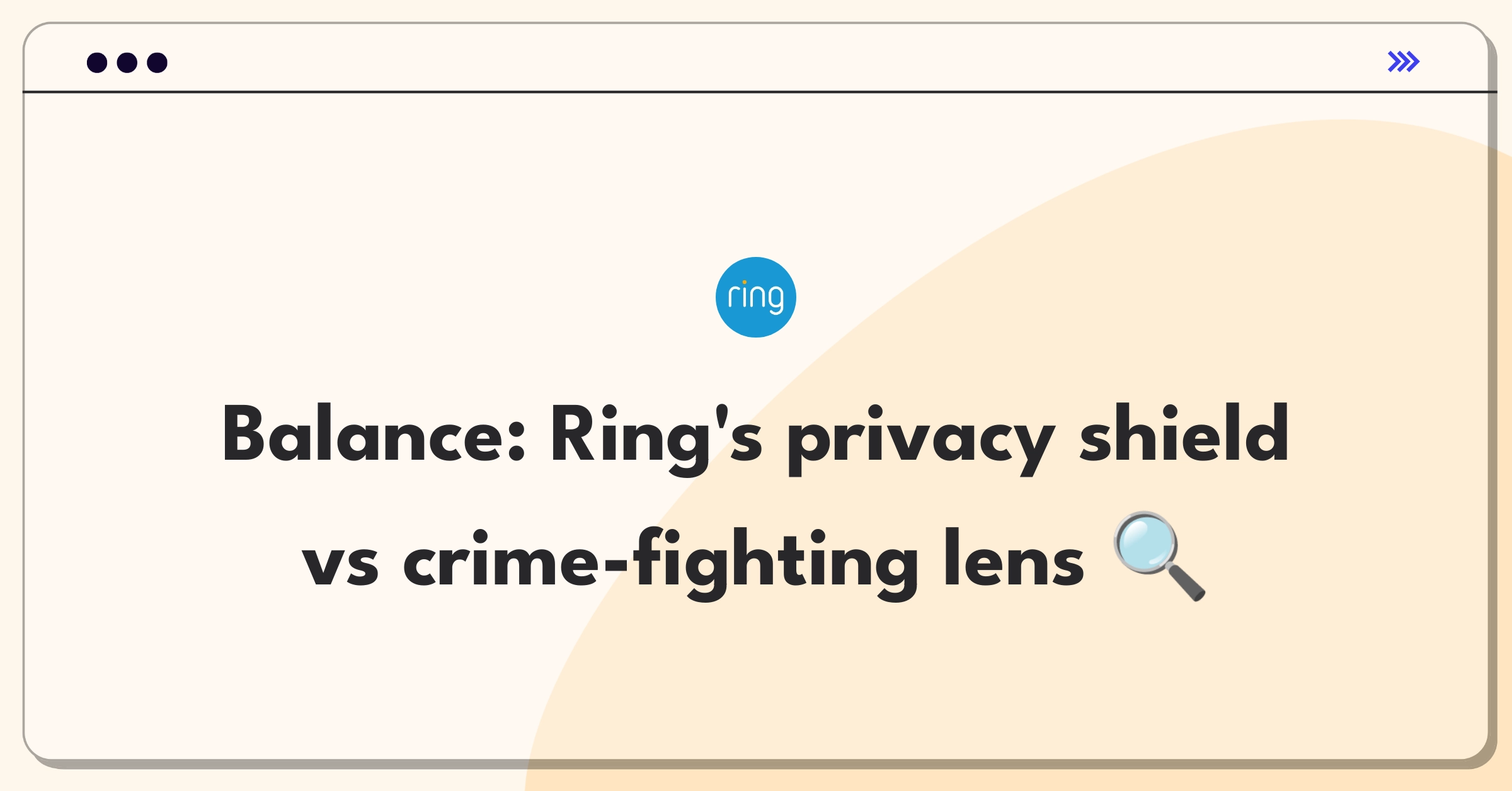 Product Management Trade-off Question: Ring doorbell balancing user privacy with enhanced crime detection features