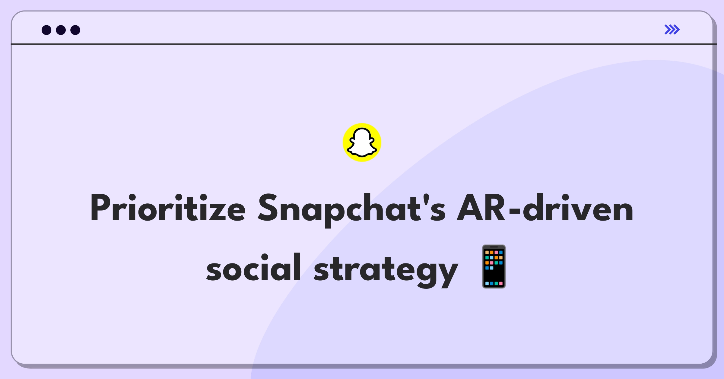 Product Management Strategy Question: Prioritizing Snapchat's growth and engagement initiatives in a competitive social media landscape