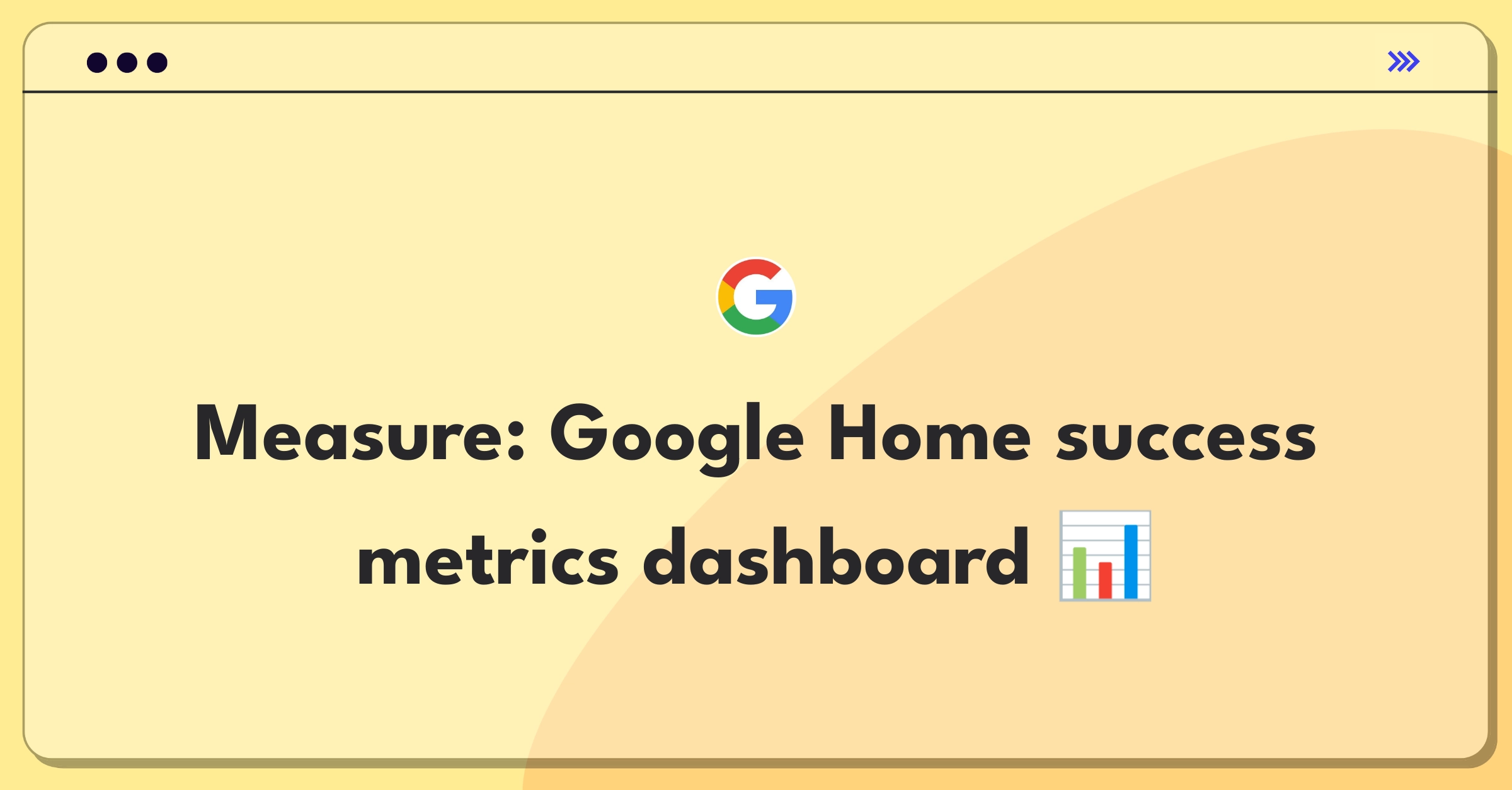 Product Management Analytics Question: Google Home smart speaker with metrics floating around it