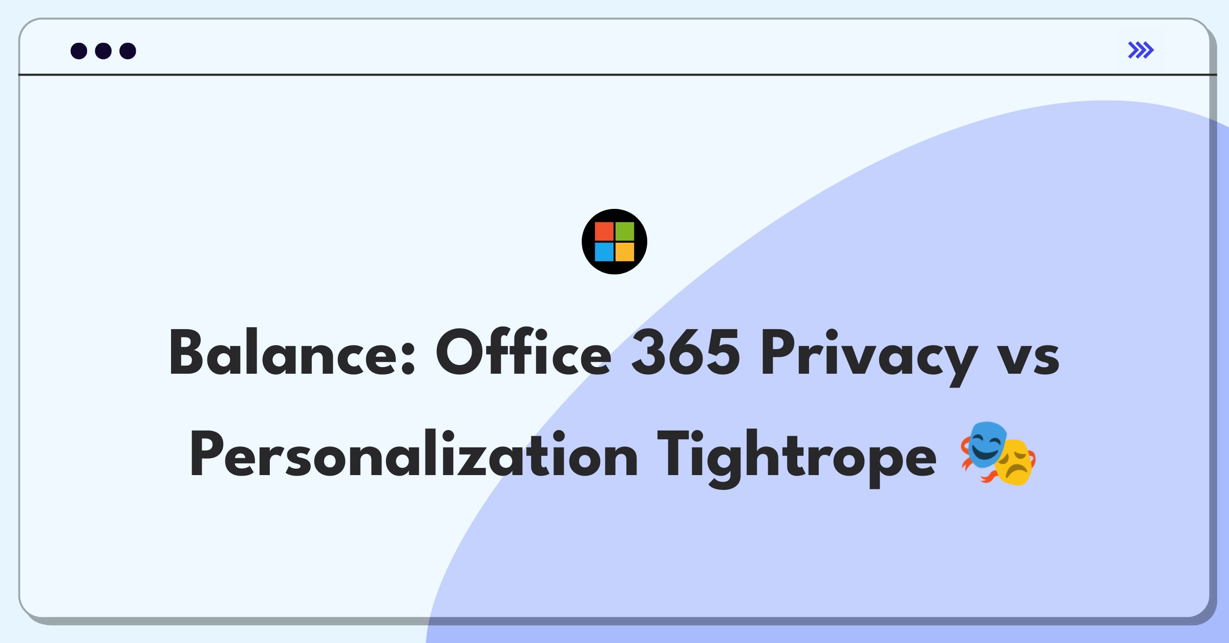 Product Management Trade-off Question: Microsoft Office 365 balancing act between user privacy and personalized features