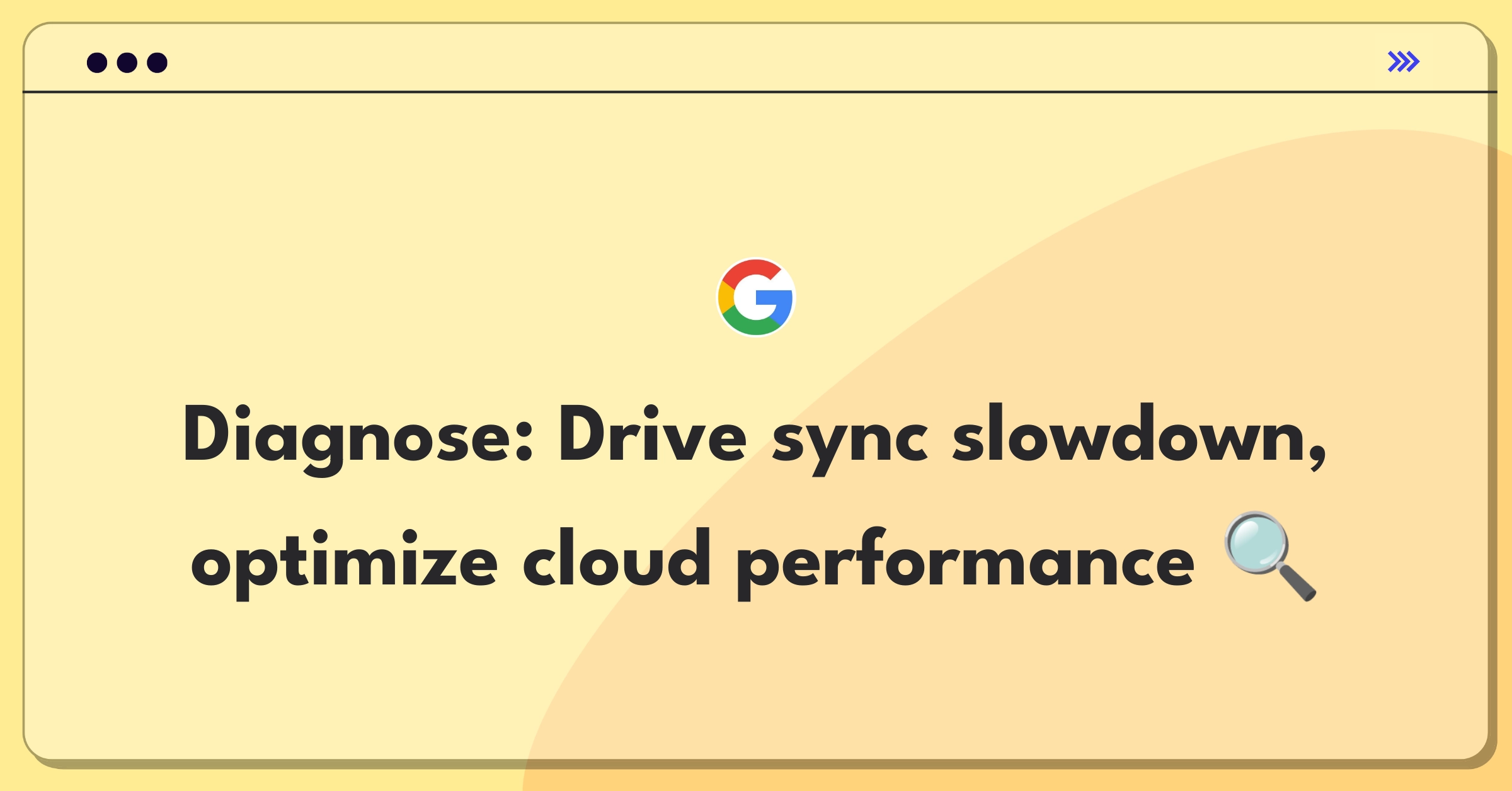 Product Management Root Cause Analysis Question: Investigating Google Drive sync time increase from 30 seconds to 3 minutes