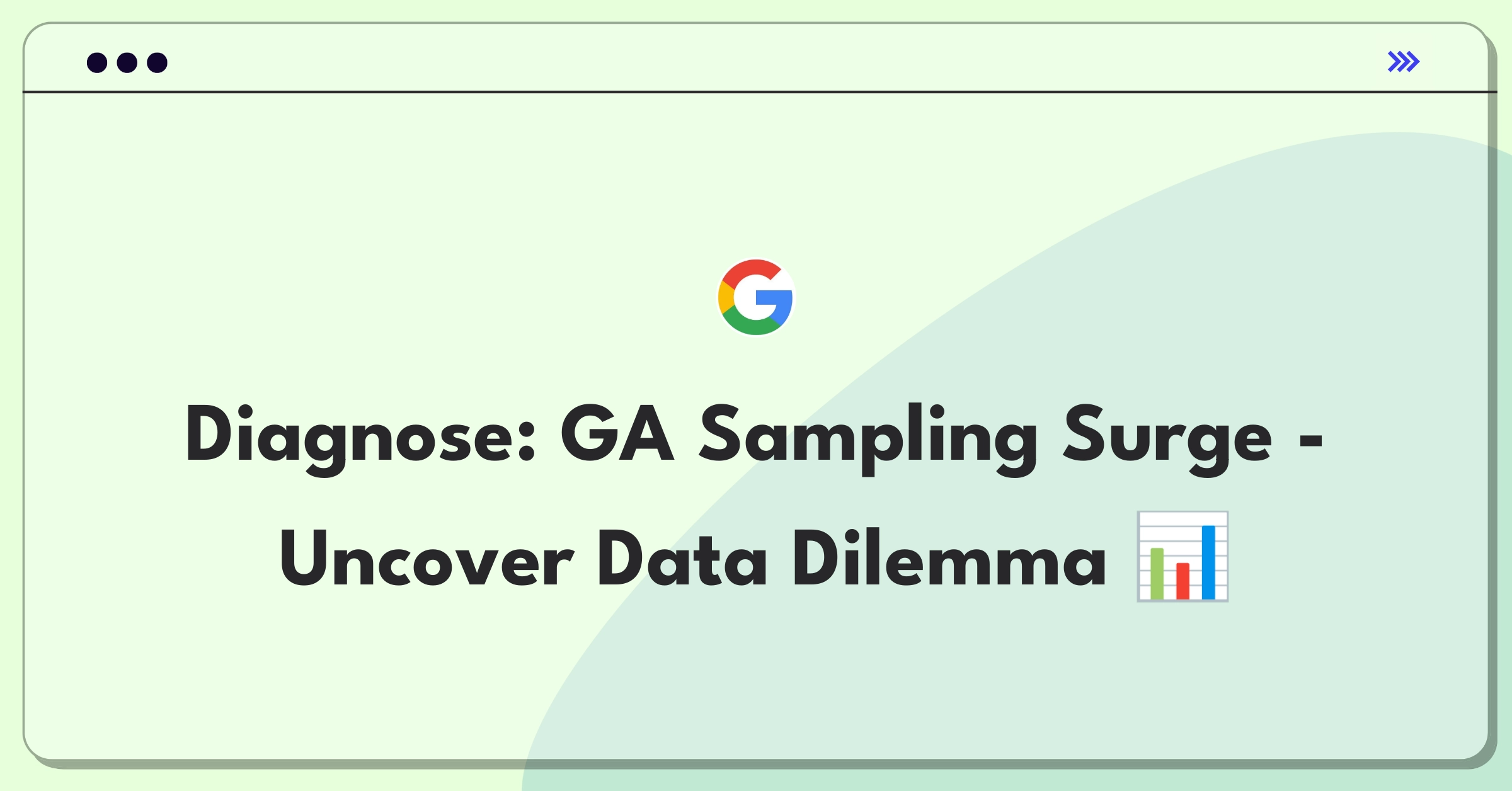 Product Management Root Cause Analysis Question: Investigating increased Google Analytics sampling rate impact on data accuracy