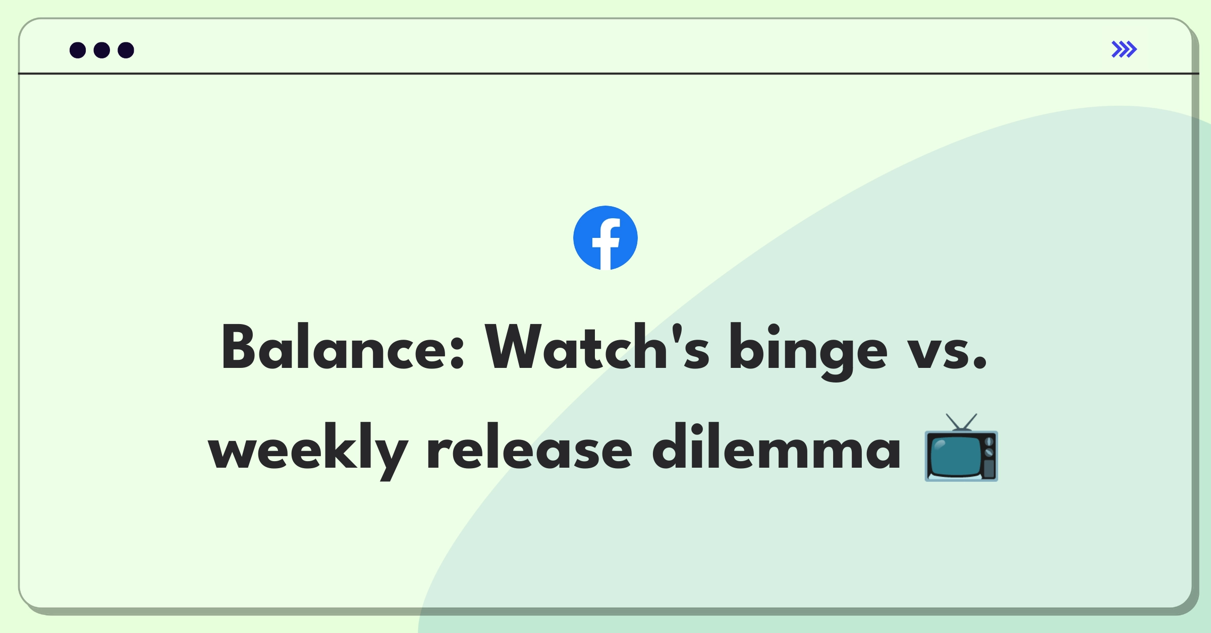 Product Management Trade-Off Question: Facebook Watch series release strategy balancing user engagement and platform growth