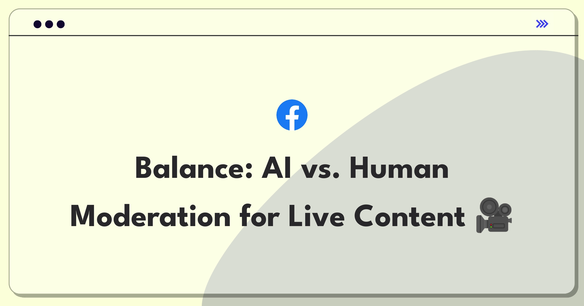 Product Management Trade-Off Question: Facebook Live content moderation strategies balancing AI and user reports