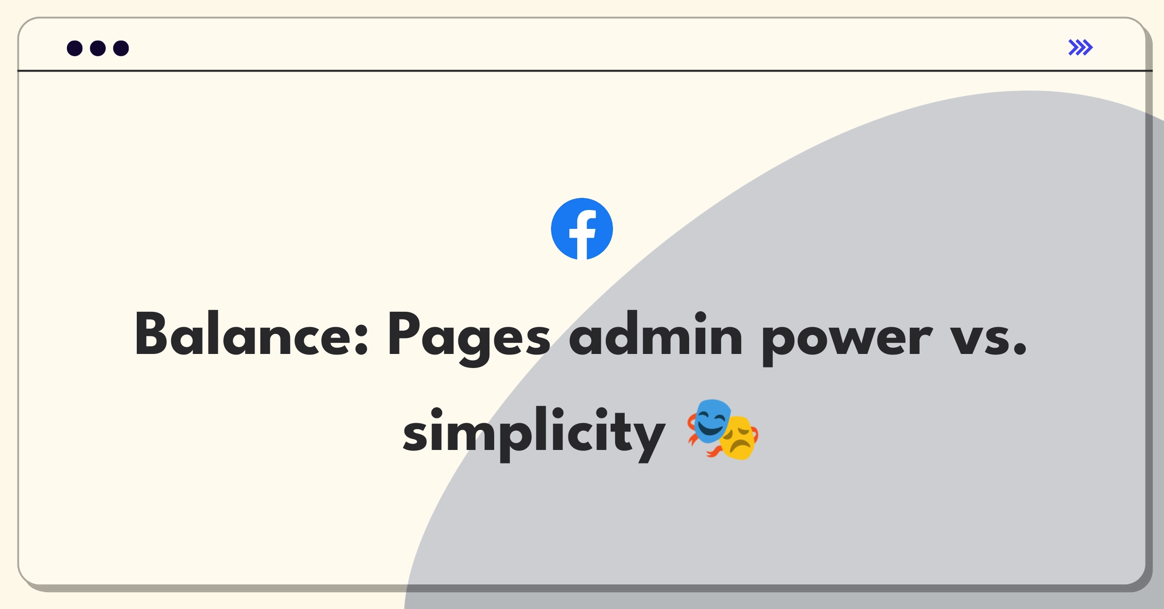 Product Management Trade-Off Question: Facebook Pages admin roles complexity versus simplicity decision