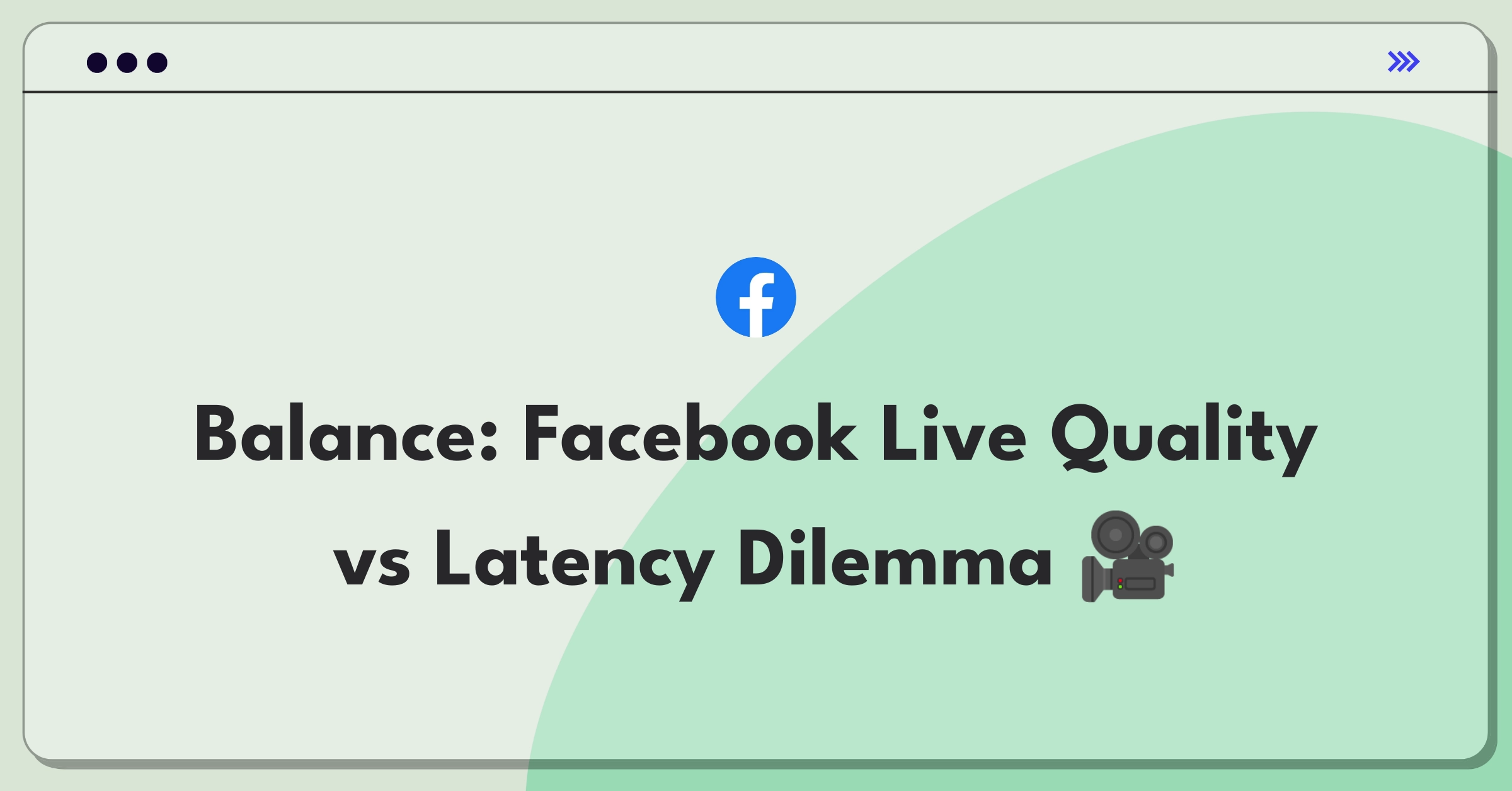 Product Management Trade-Off Question: Facebook Live stream quality versus latency decision matrix