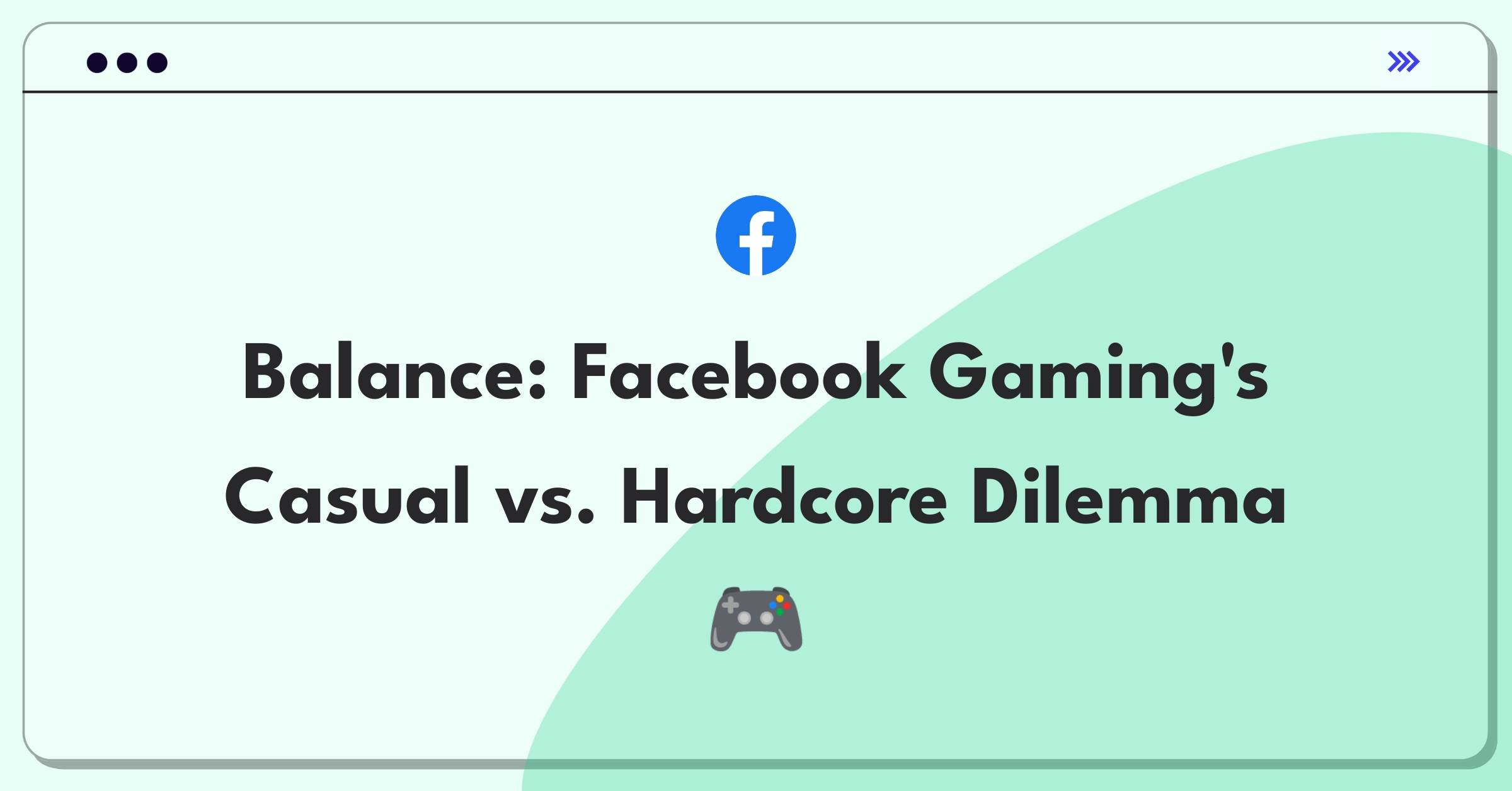 Product Management Trade-Off Question: Facebook Gaming platform balancing casual and hardcore game strategies