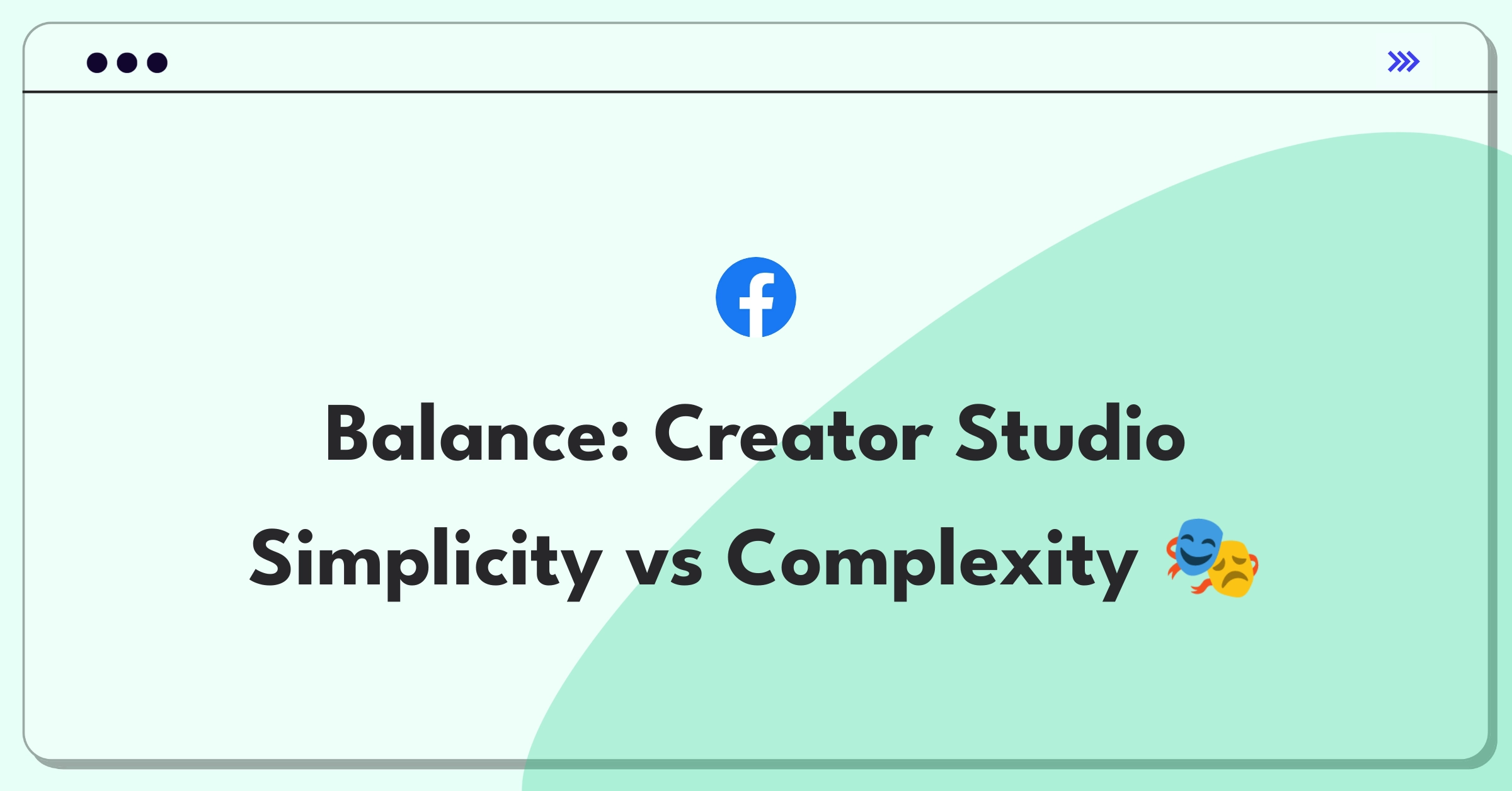 Product Management Trade-Off Question: Facebook Creator Studio scheduling options balancing simplicity and advanced features