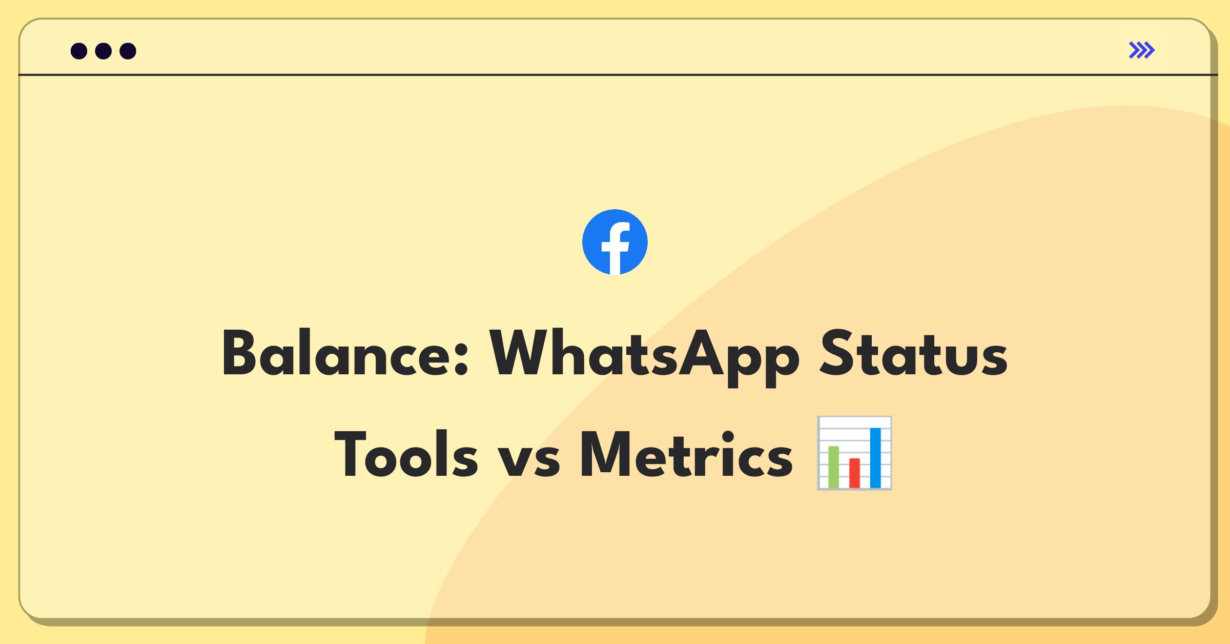 Product Management Strategy Question: WhatsApp Status feature tradeoff between creative tools and view metrics