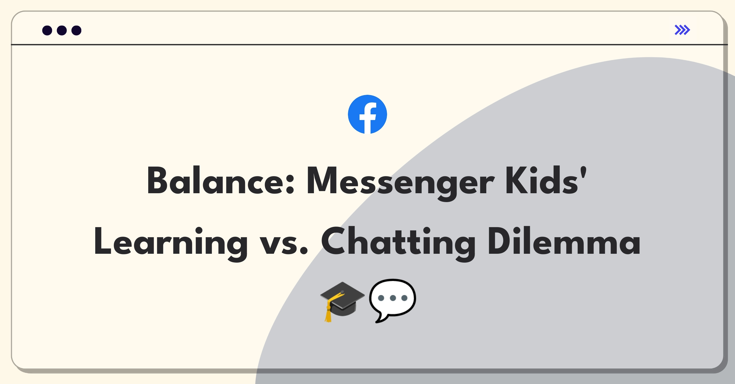 Product Management Trade-Off Question: Messenger Kids educational features versus core communication tools