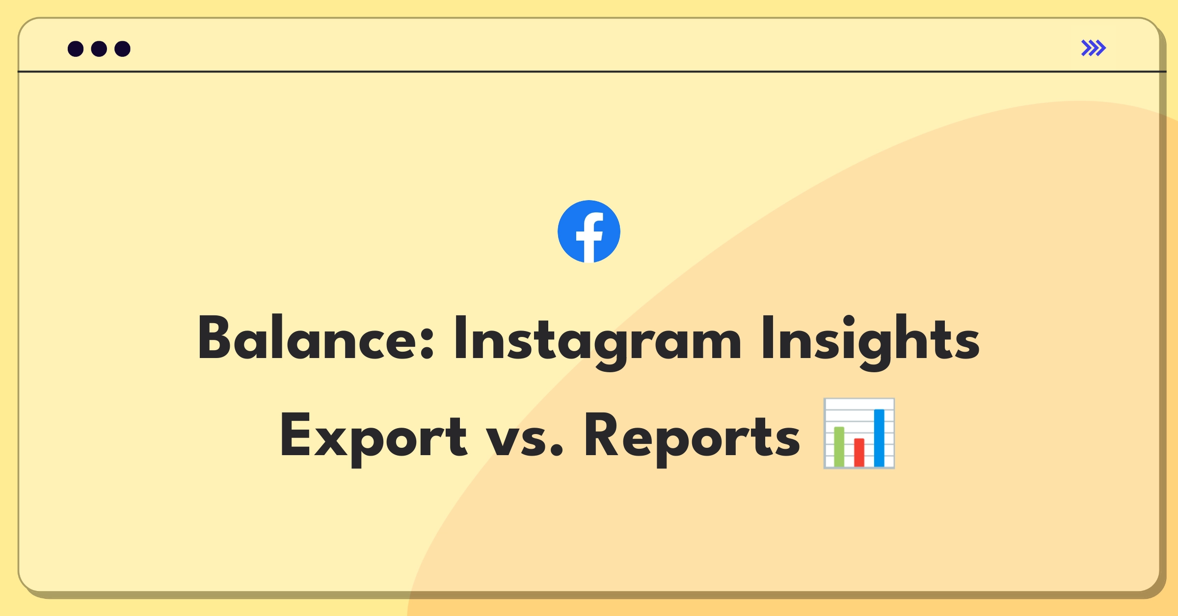 Product Management Strategy Question: Instagram Insights feature prioritization between export options and report improvements