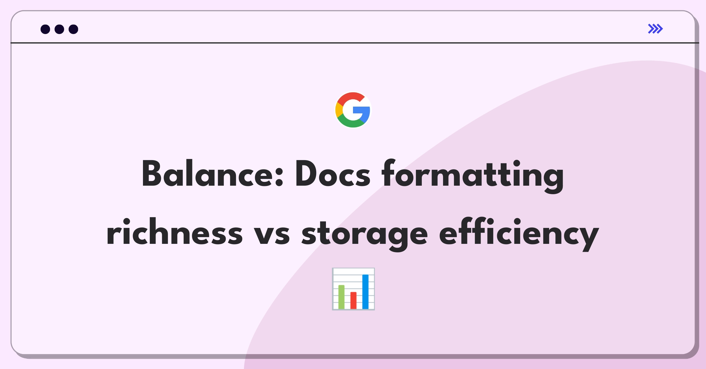 Product Management Trade-off Question: Google Docs formatting options versus document file size optimization