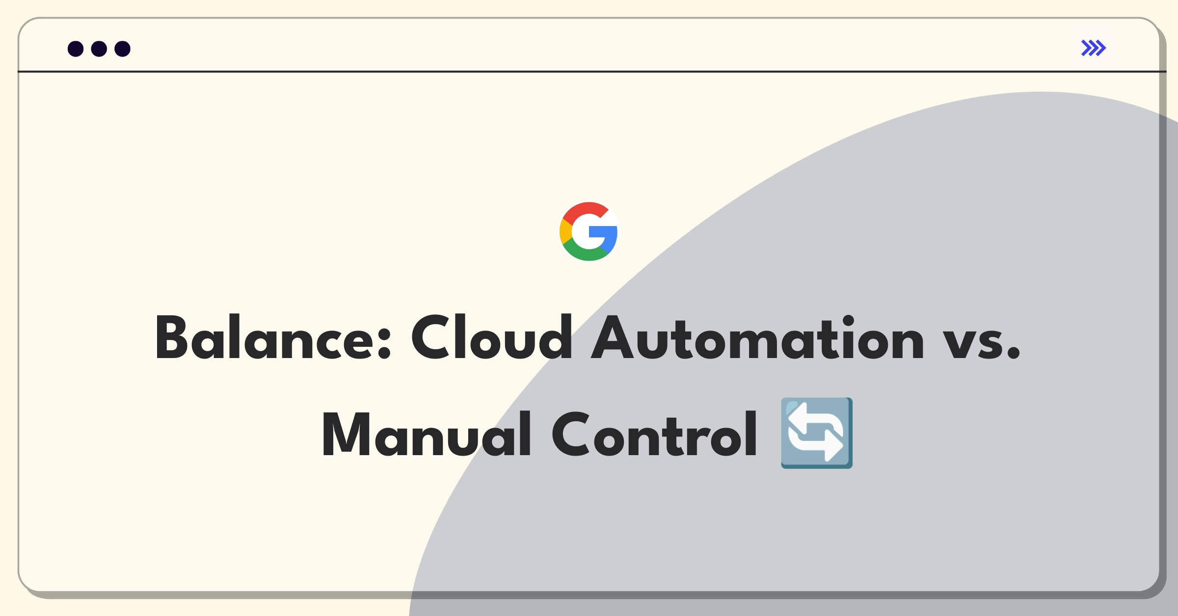 Product Management Trade-off Question: Google Cloud automation features versus manual configuration options