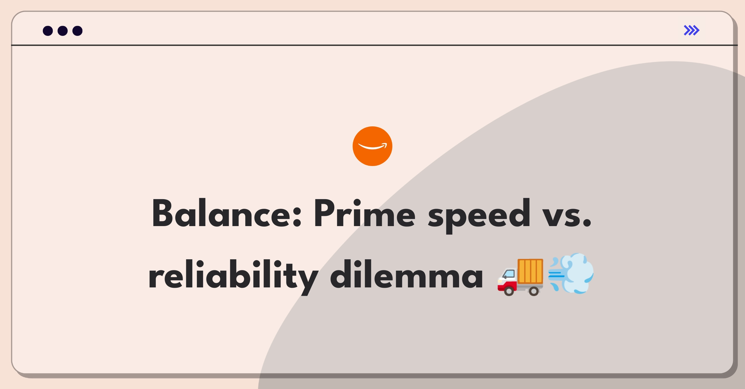 Product Management Tradeoff Question: Amazon Prime delivery speed versus reliability decision matrix