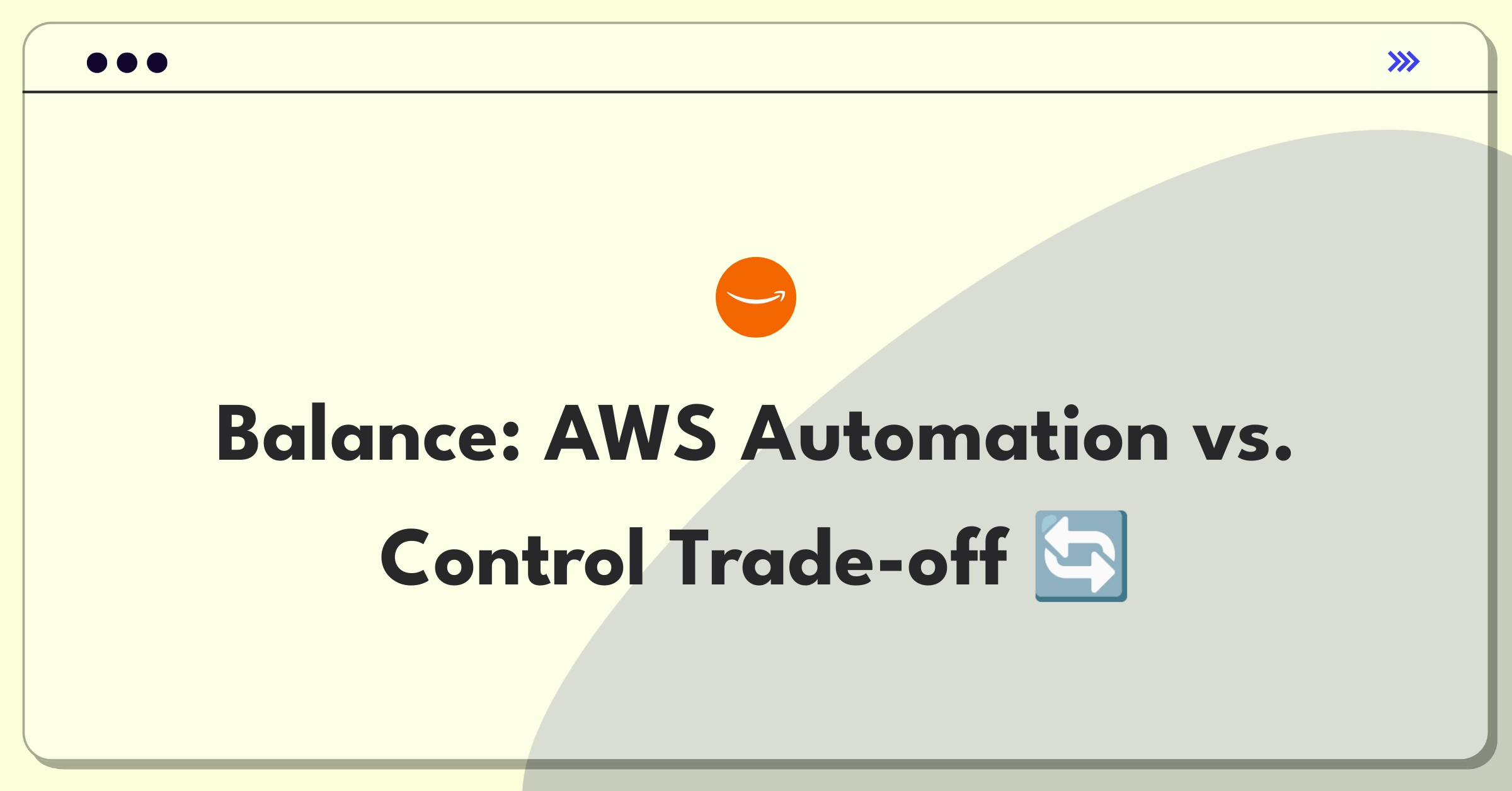 Product Management Trade-off Question: AWS cloud service automation versus manual control decision