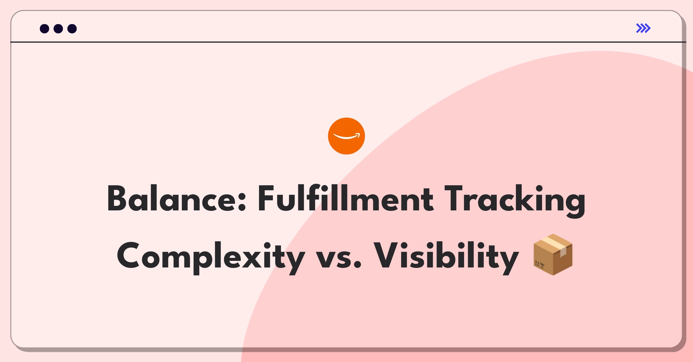 Product Management Strategy Question: Amazon fulfillment tracking features balancing act illustrated