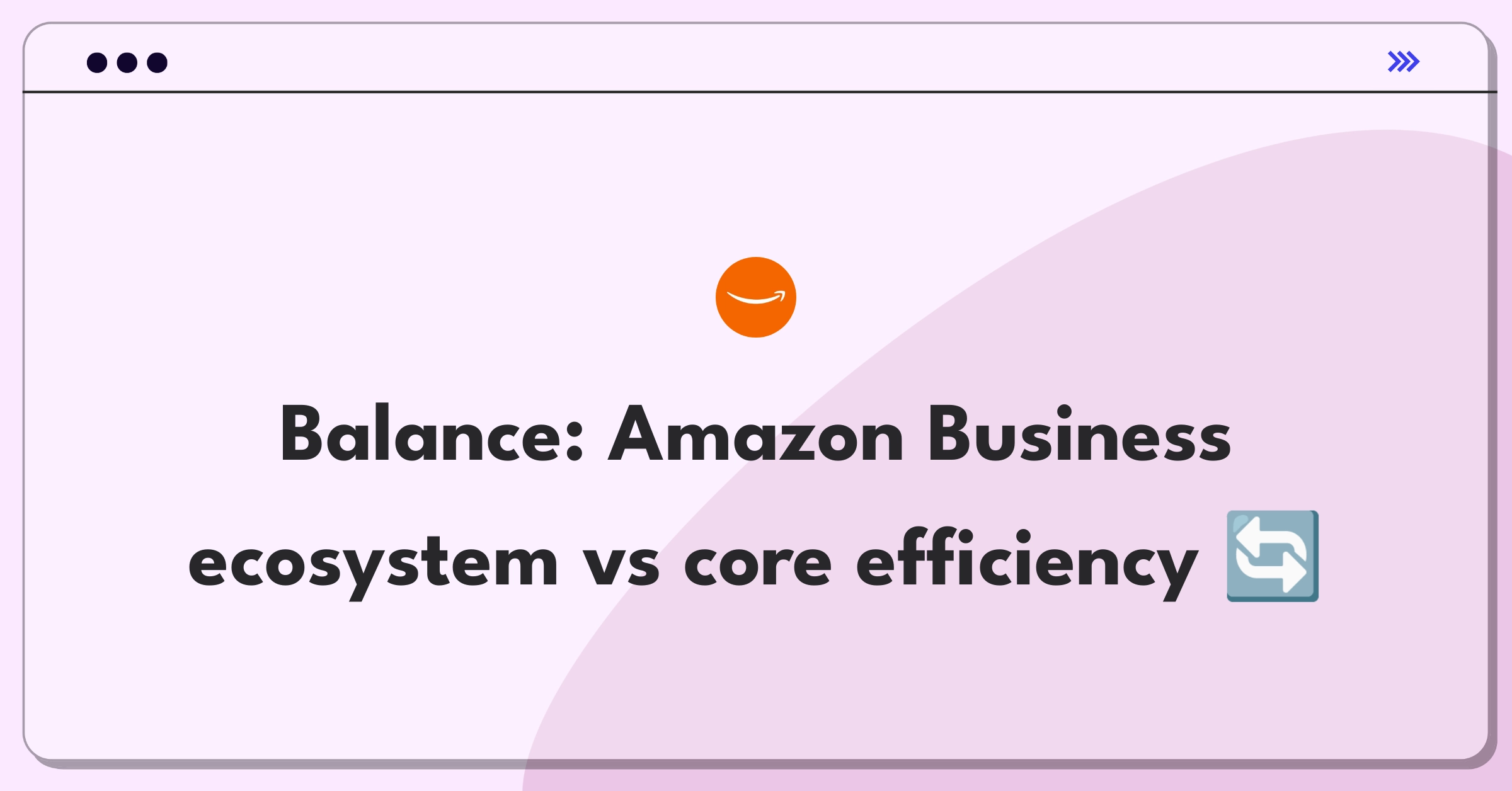 Product Management Trade-off Question: Amazon Business platform expansion versus core purchasing optimization