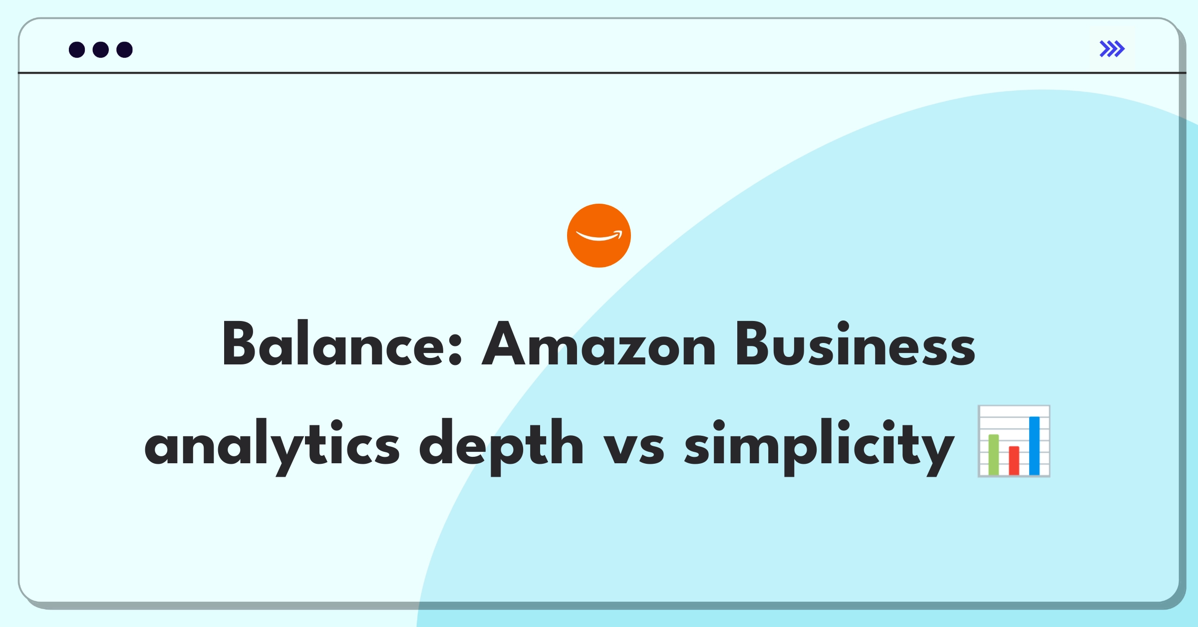 Product Management Trade-Off Question: Balancing complex analytics features with user experience for Amazon Business