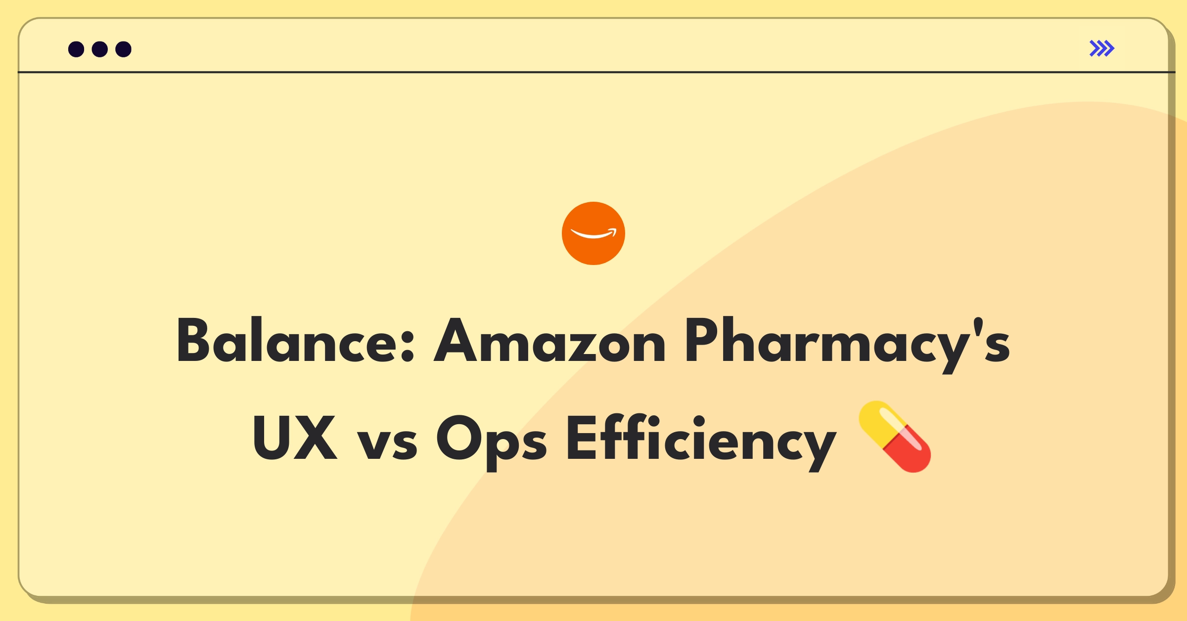 Product Management Tradeoff Question: Amazon Pharmacy consultation features versus medication delivery focus