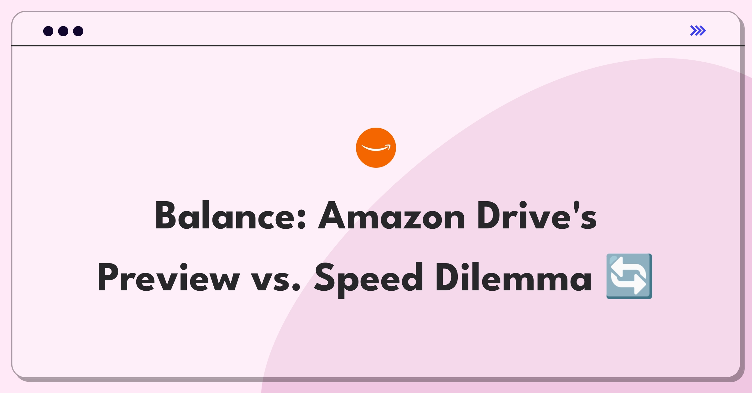 Product Management Trade-off Question: Amazon Drive feature prioritization between file preview and upload speed