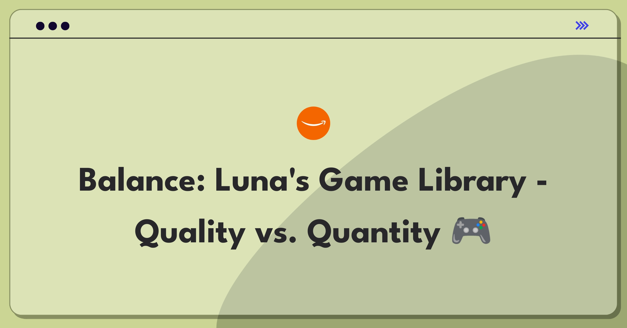 Product Management Trade-off Question: Balancing game quality and quantity for Amazon Luna's cloud gaming platform