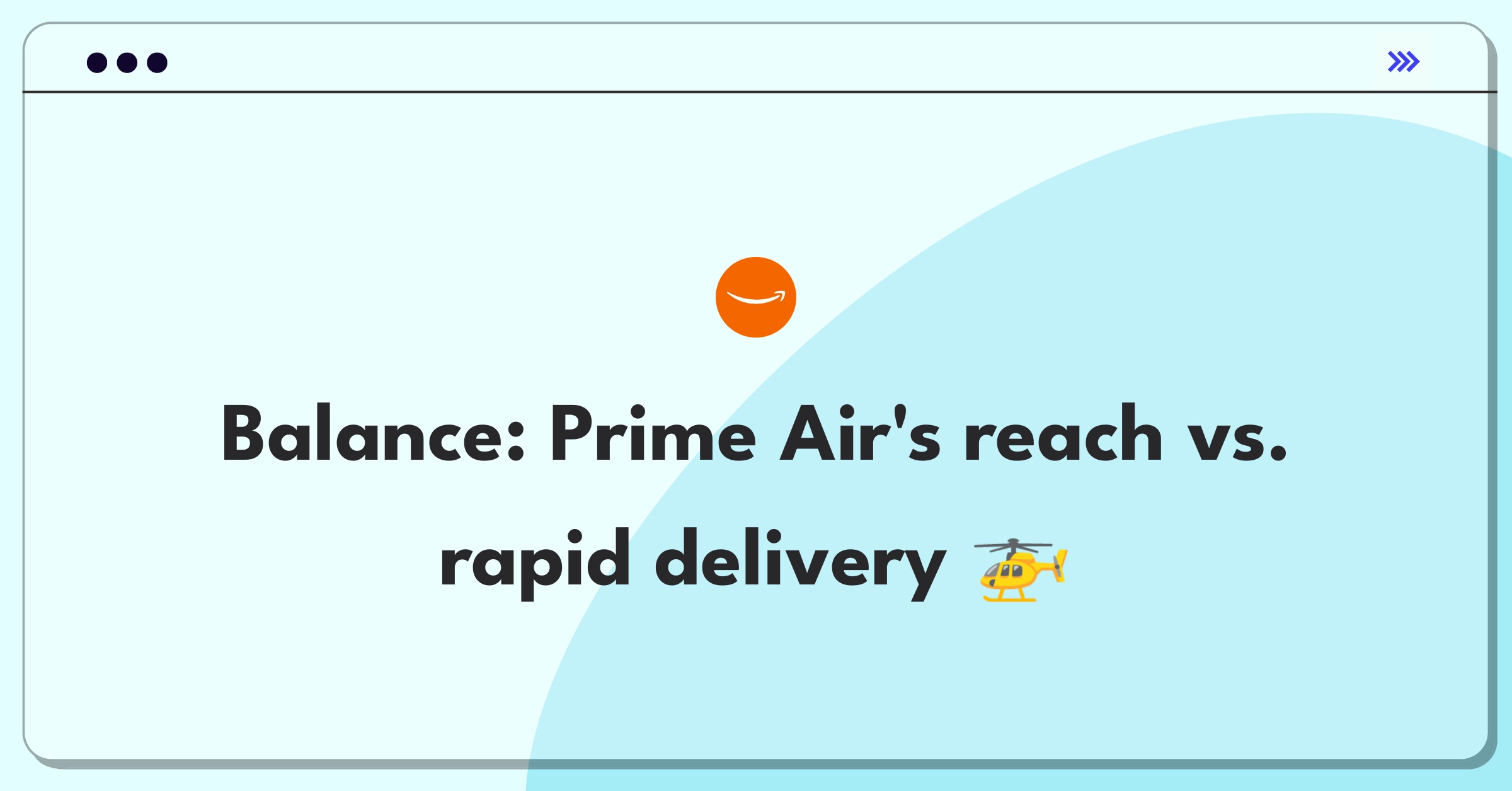 Product Management Trade-off Question: Amazon Prime Air coverage expansion versus maintaining fast delivery speeds