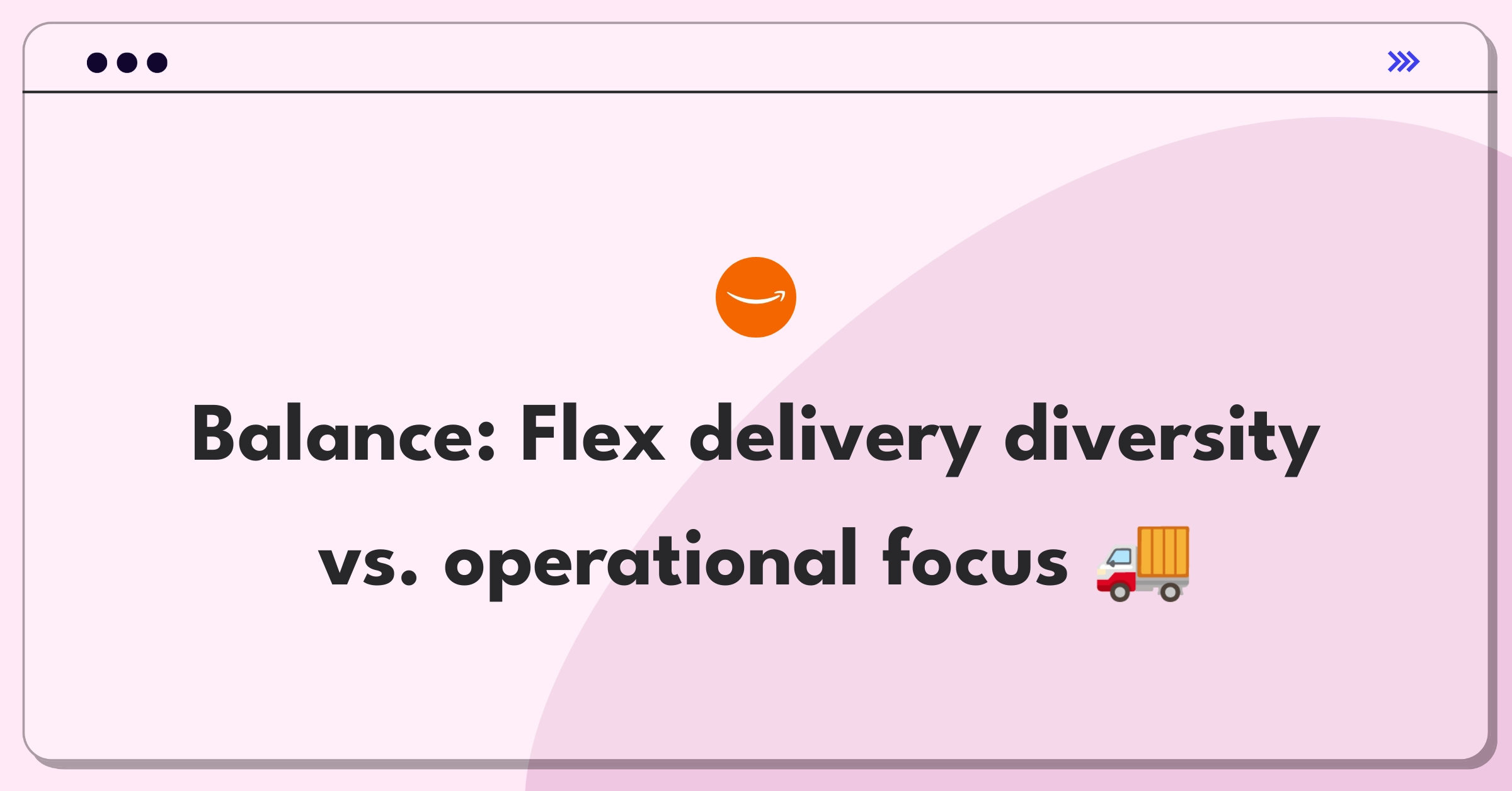 Product Management Trade-off Question: Amazon Flex delivery types expansion versus maintaining current focus