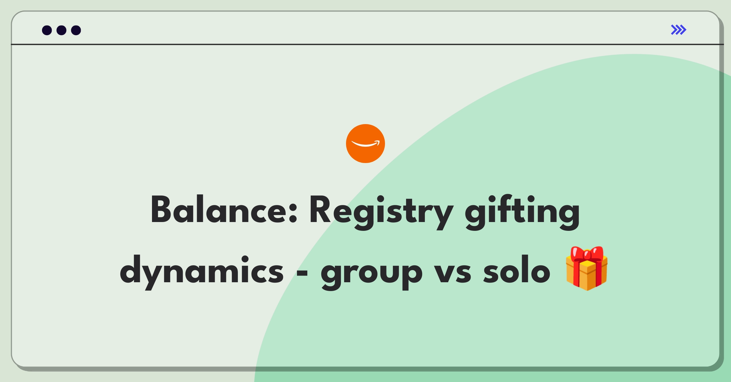 Product Management Strategy Question: Amazon Registry group gifting vs individual purchases tradeoff analysis