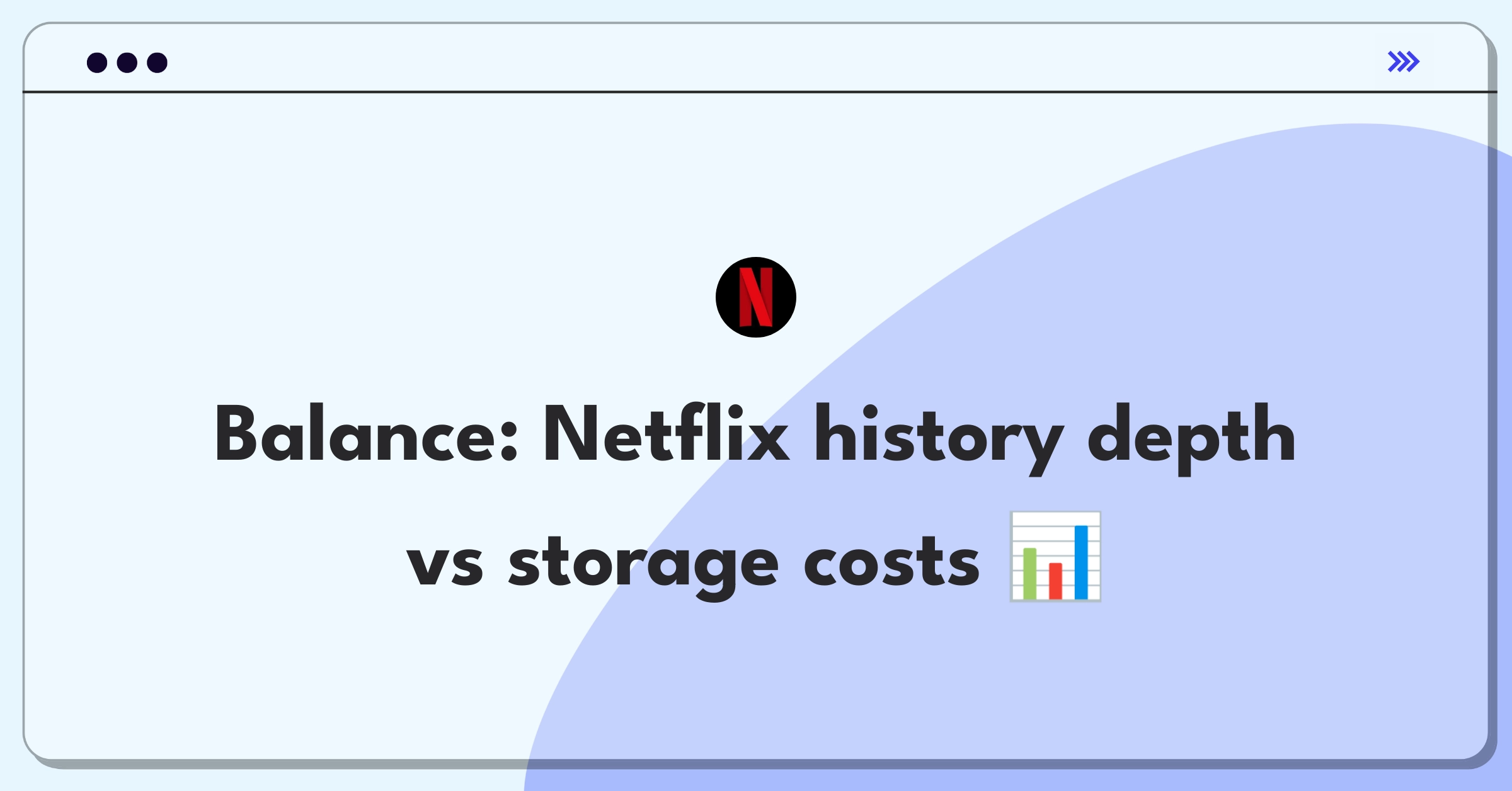 Product Management Trade-off Question: Netflix Continue Watching feature balancing detailed history and storage needs