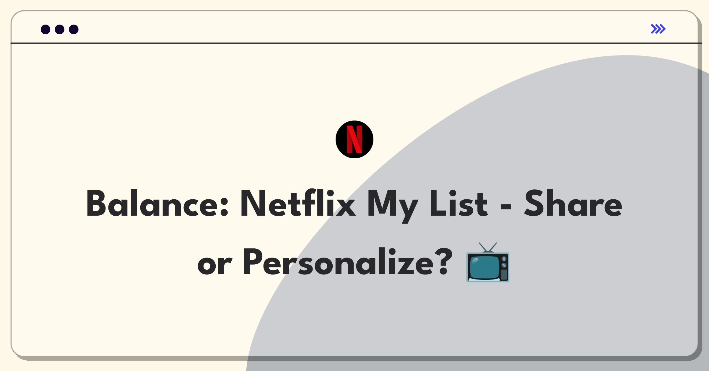 Product Management Strategy Question: Netflix My List feature tradeoff between sharing and personal management