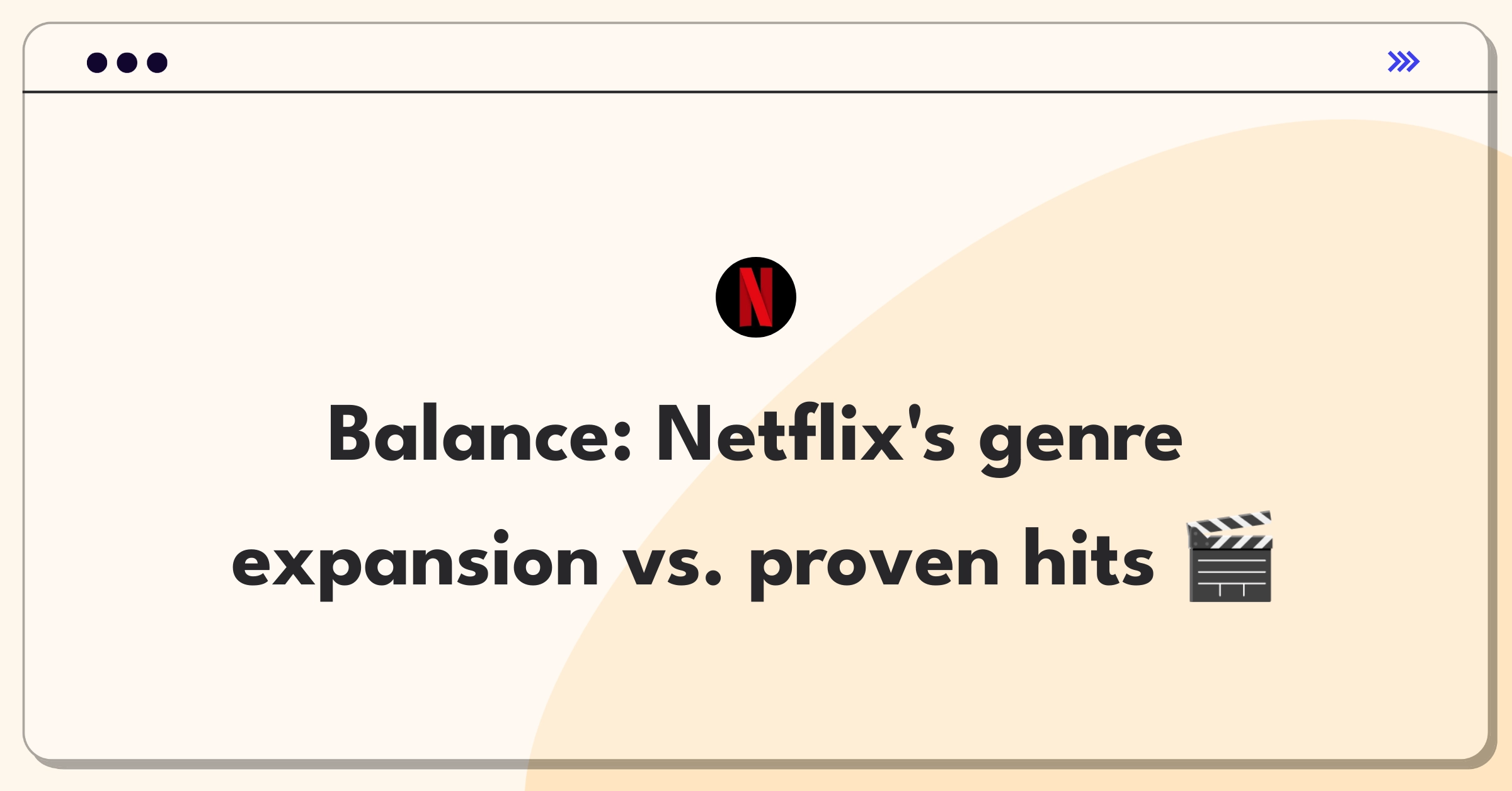 Product Management Trade-off Question: Netflix content strategy balancing new genres with proven categories