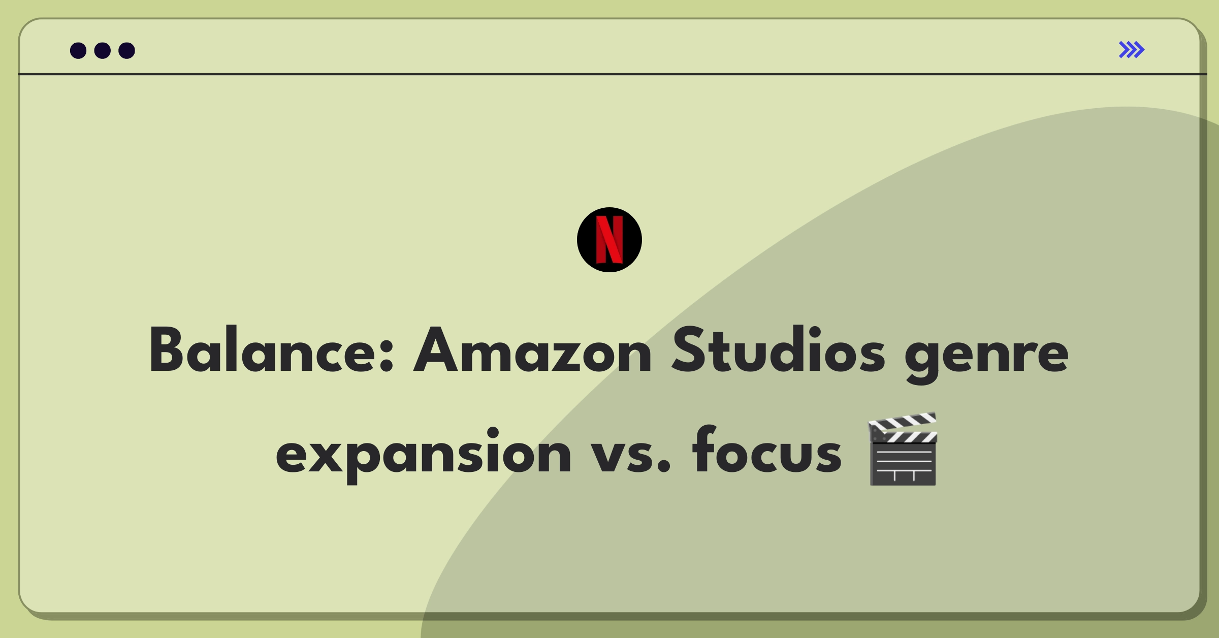 Product Management Trade-off Question: Amazon Studios content strategy balancing genre expansion and focus